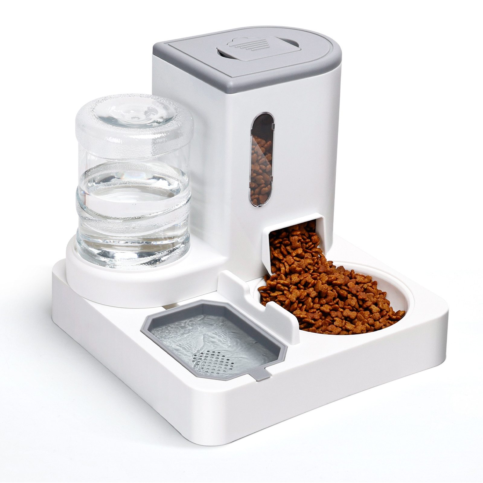 Katzen-Futterspender 2 En 1 Comedero para Gatos, Bebedero Automático para Gatos