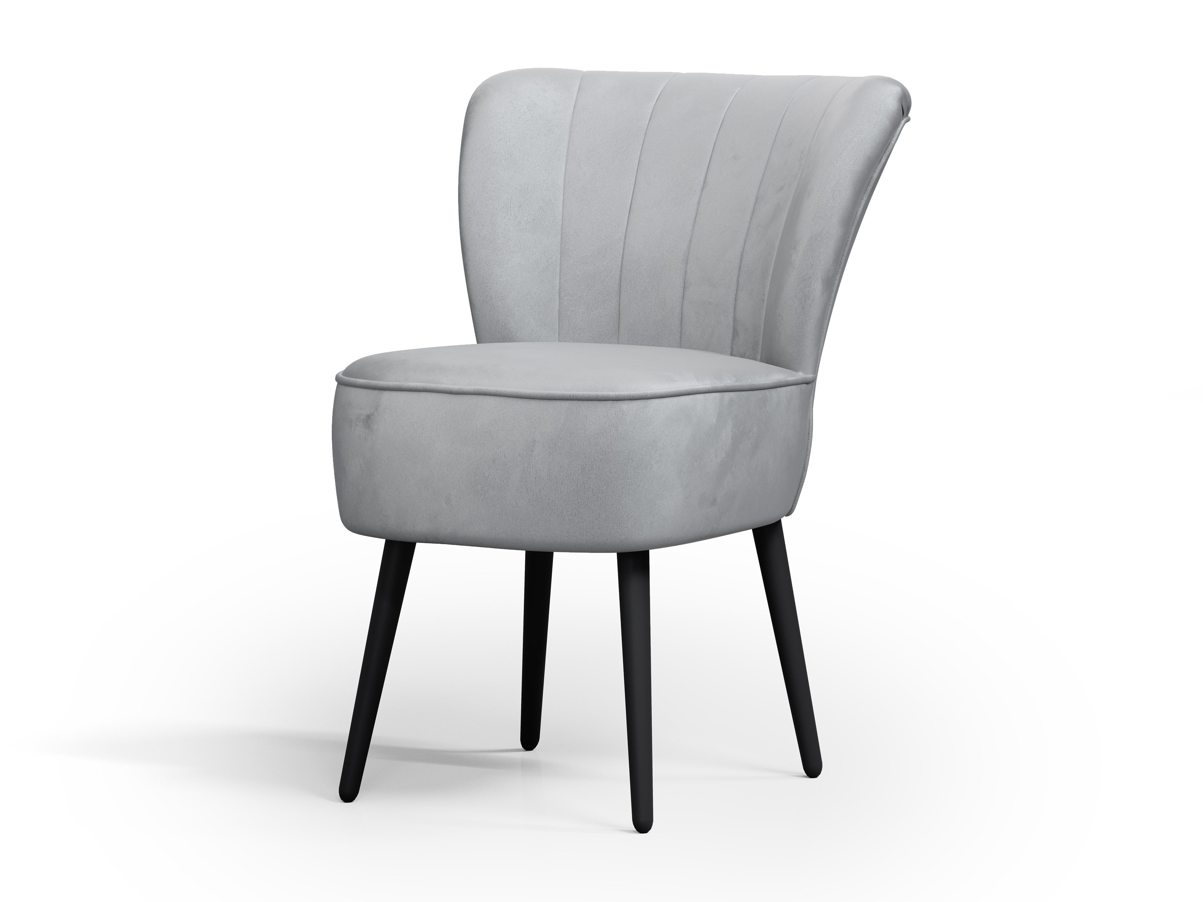Muffo Stuhl LADY (1 St), Massiver gepolsterter Sitz, elegante Holzbeine