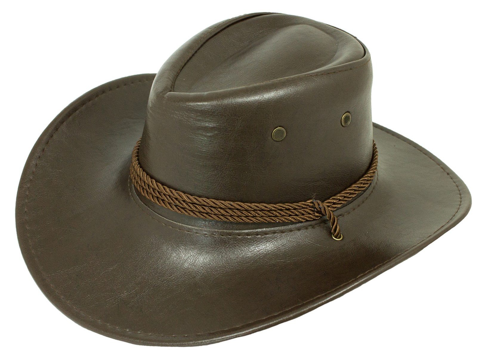 Das Kostümland Kostüm Cowboyhut John im Lederlook zum Western Kostüm - B