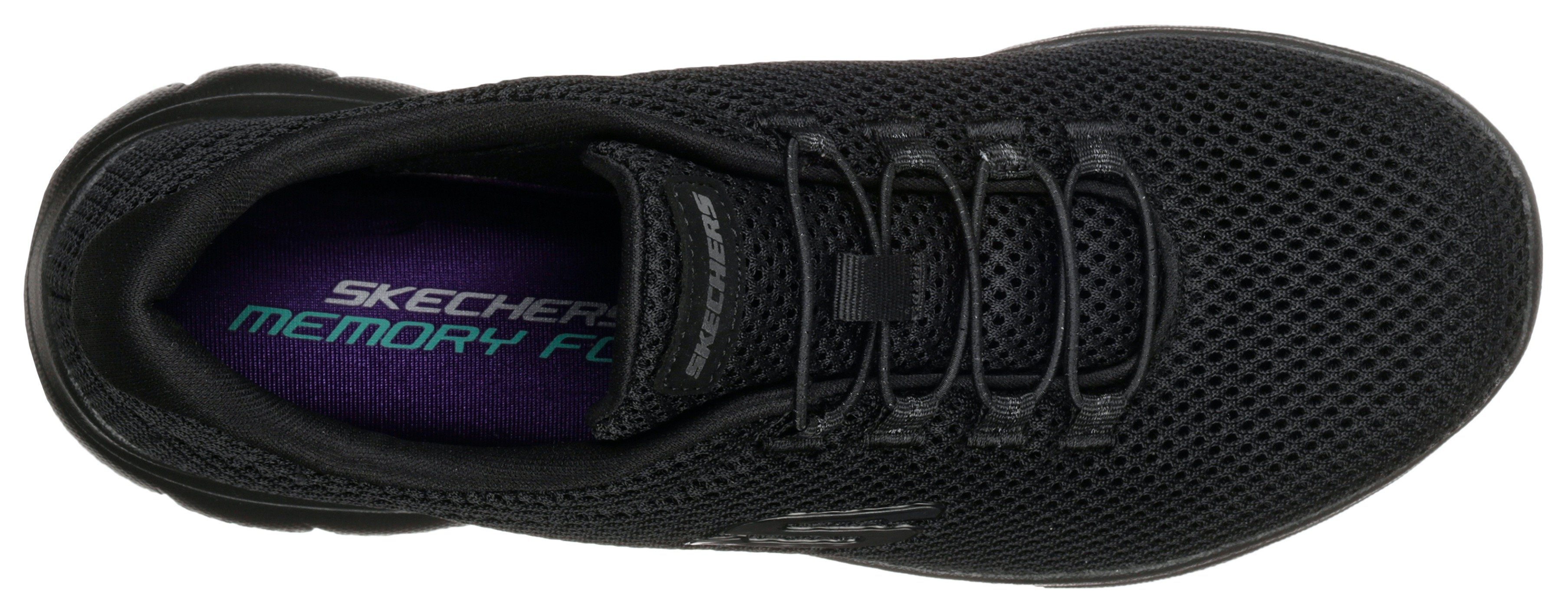 Sneaker schwarz Innensohle Slip-On mit Skechers komfortabler SUMMITS
