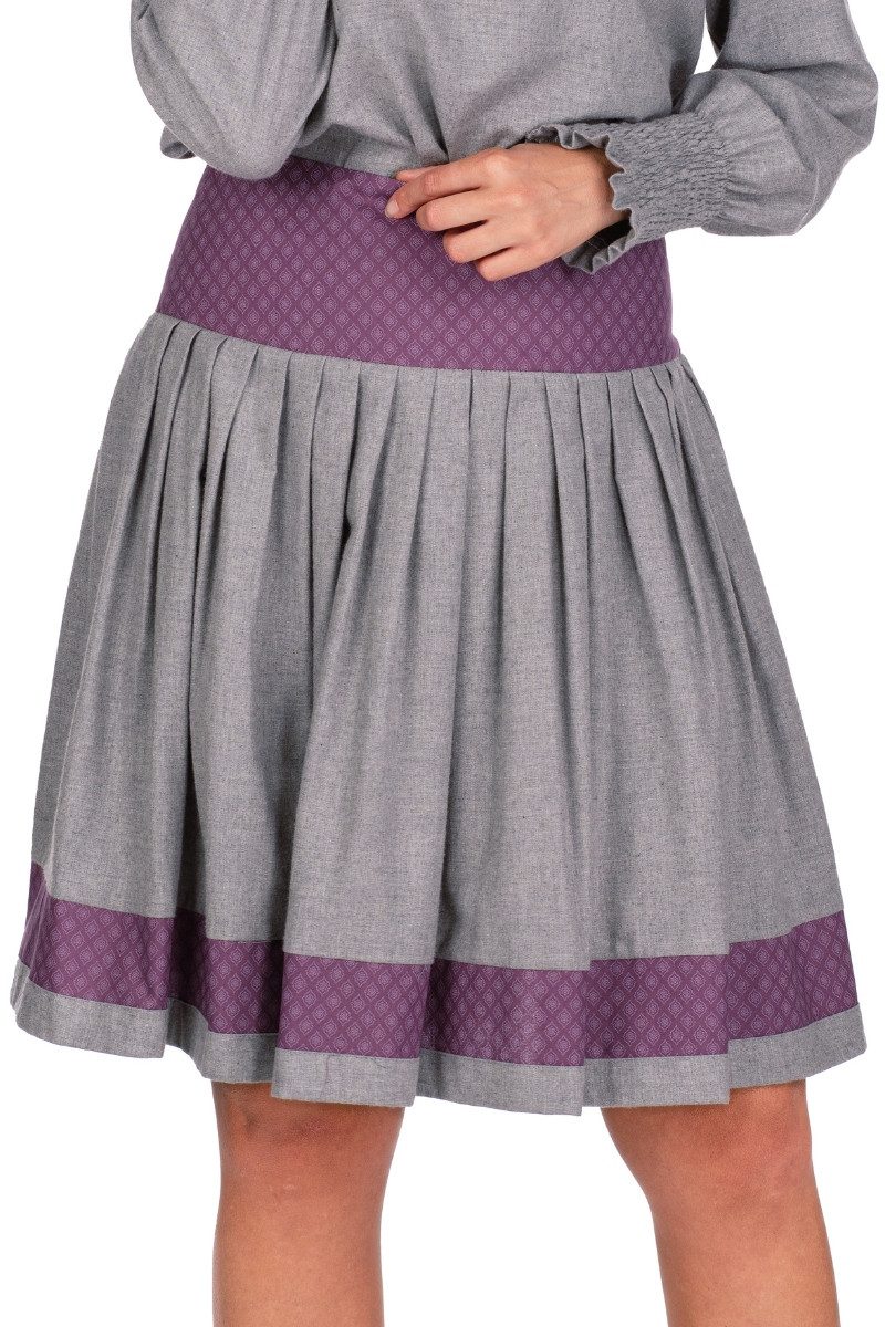 Berwin & Wolff Trachtenrock Trachtenrock - LORETTA - silbergrau/mauve