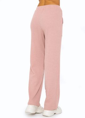 SASSYCLASSY Stoffhose Casual Pants in Waffelpiqué Lässige Stoffhose mit Struktur und Taschen