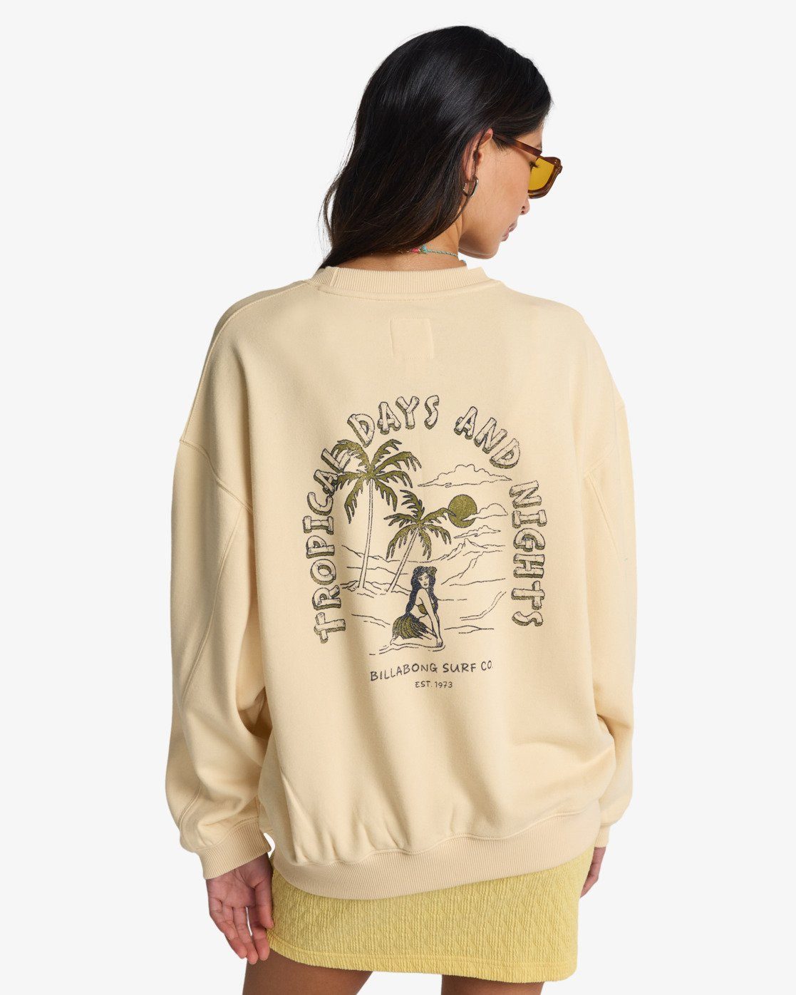 Billabong Sweatshirt ALL THE DAYS KENDALL sportlicher Stil, Drucke vorn und hinten, hoher Baumwollanteil