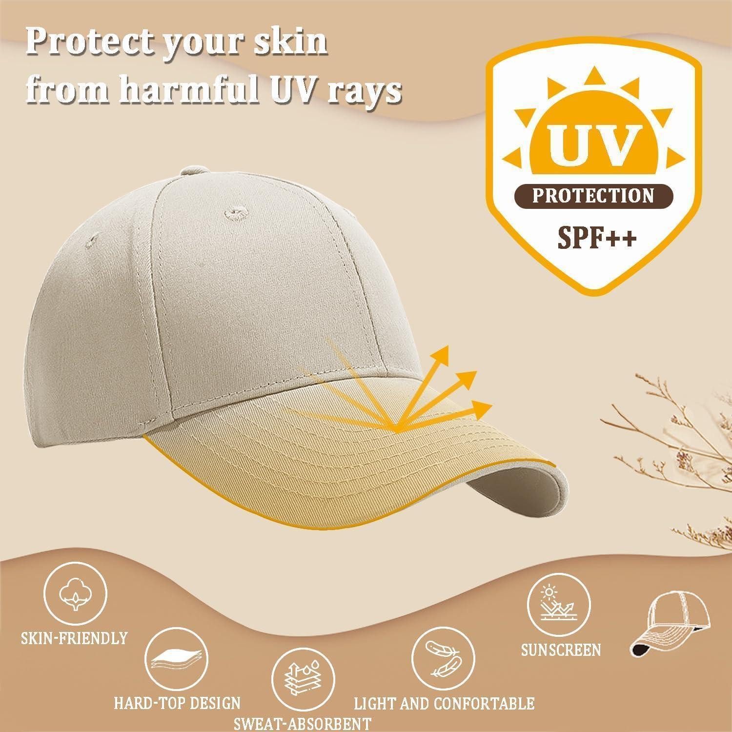 LuxusKollektion Baseball Cap Baseballkappe Herren Damen Unisex Verstellbar Einheitsgröße Beige