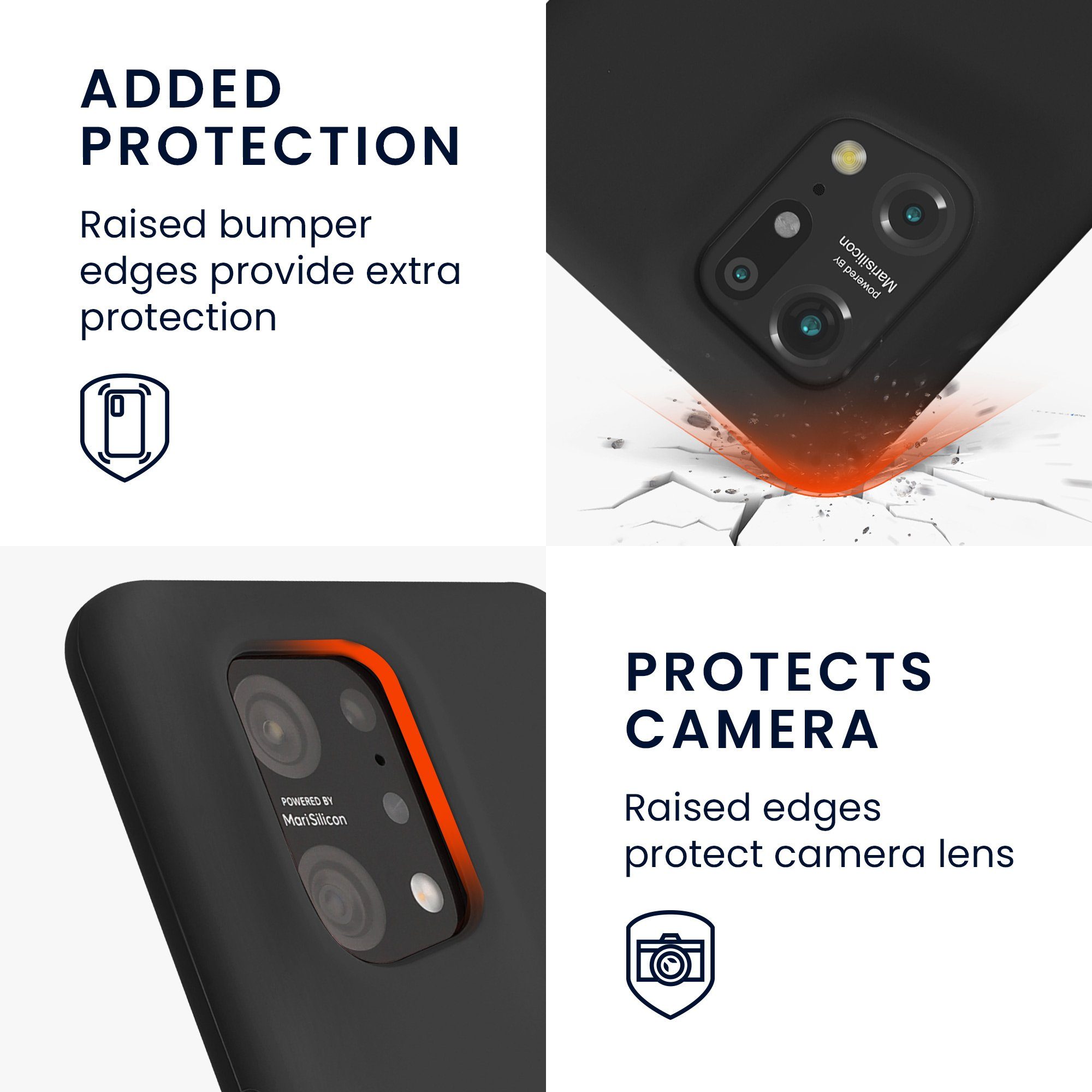 kwmobile Handyhülle Handyhülle für Oppo Find X5 (5G) Hülle, Weiches Handy Silikon Case - Schutzhülle Cover