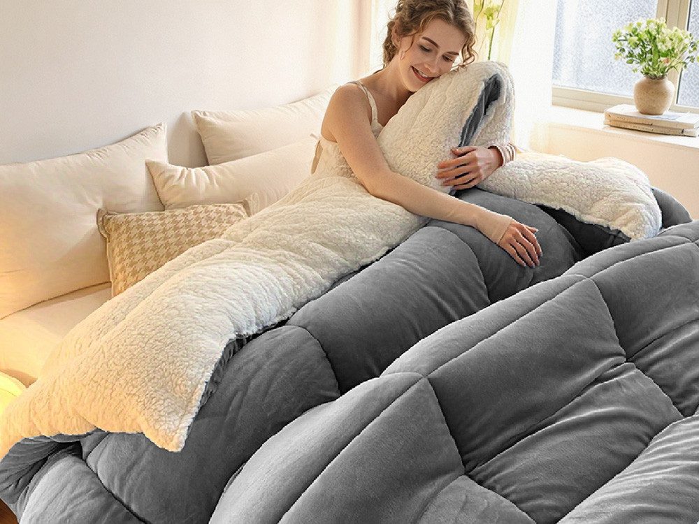 Wohndecke Kunstfell-Decke, Wattierte Decke, Alljahreszeit Decke, ORHOPUI, 1 günstig online kaufen