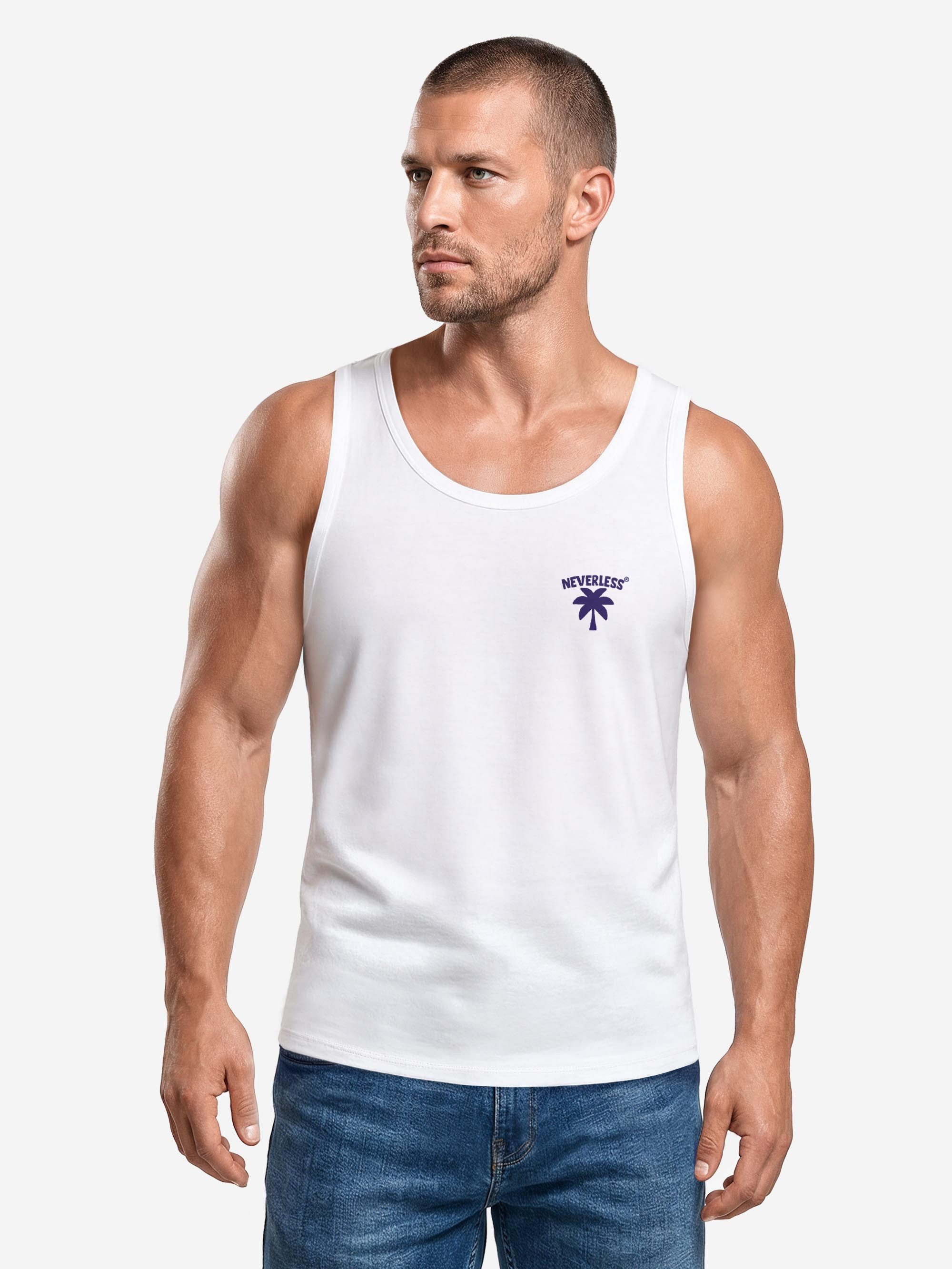 Neverless Tanktop Tanktop Herren mit Grafik-Print - Design Paradise Tiger - Trägershirt mit Print