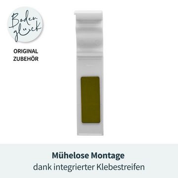 Bodenglück Sockelleisten-Zwischenstücke für Hamburger Sockelleiste, 2 Stück, 80mm, Selbstklebend, Einfache und schnelle Montage, Weiß
