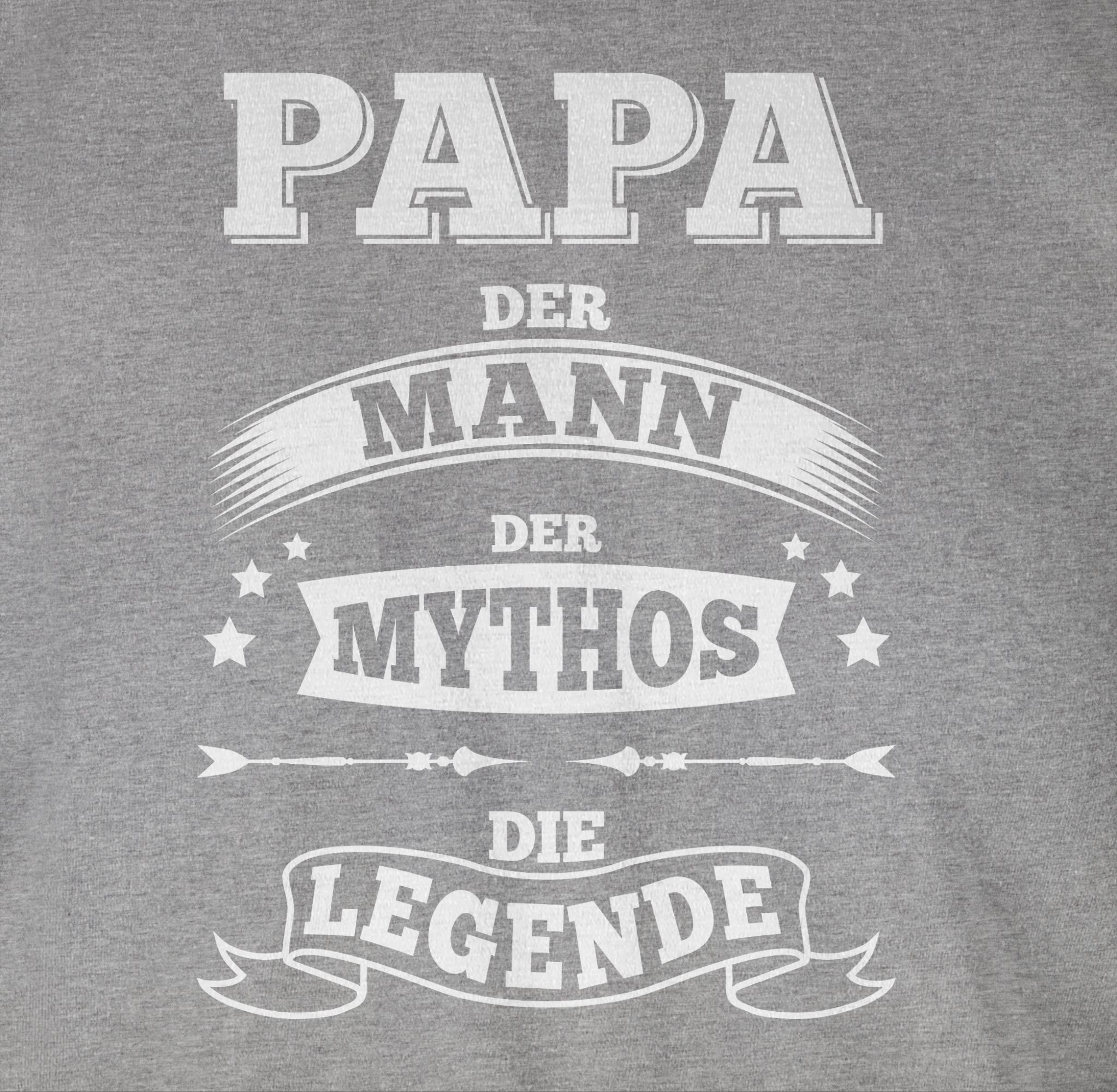 Shirtracer T-Shirt Papa die Legende für Papa meliert Geschenk Grau Vatertag 3