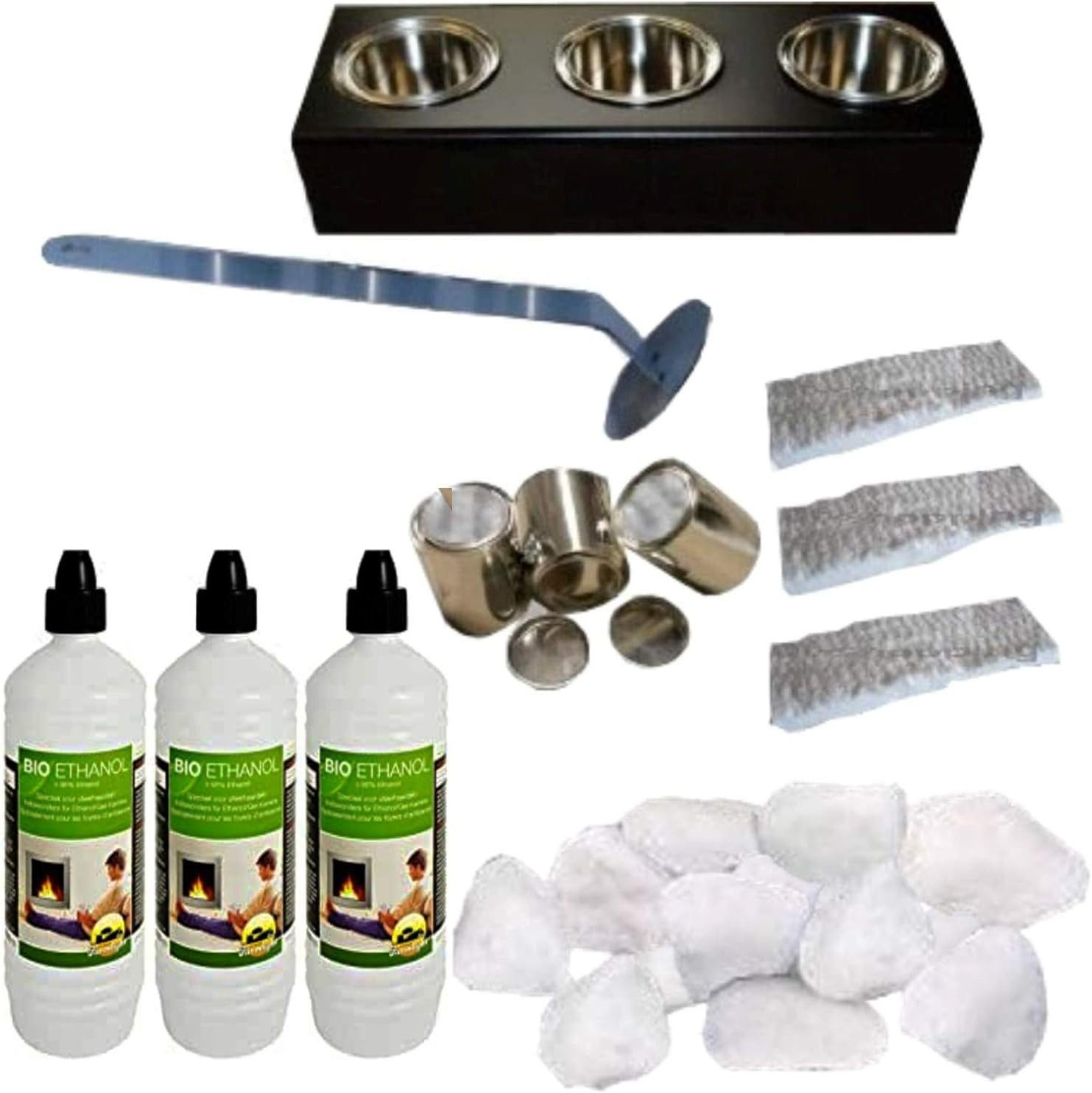 Kaminbau Mierzwa Echtfeuer-Dekokamin Berlin Premium (Brenngel & Bio-Ethanol Kamin Premium), Farbwahl, Sicherheitsglas Wahl, Gelkamin, Ethanolkamin