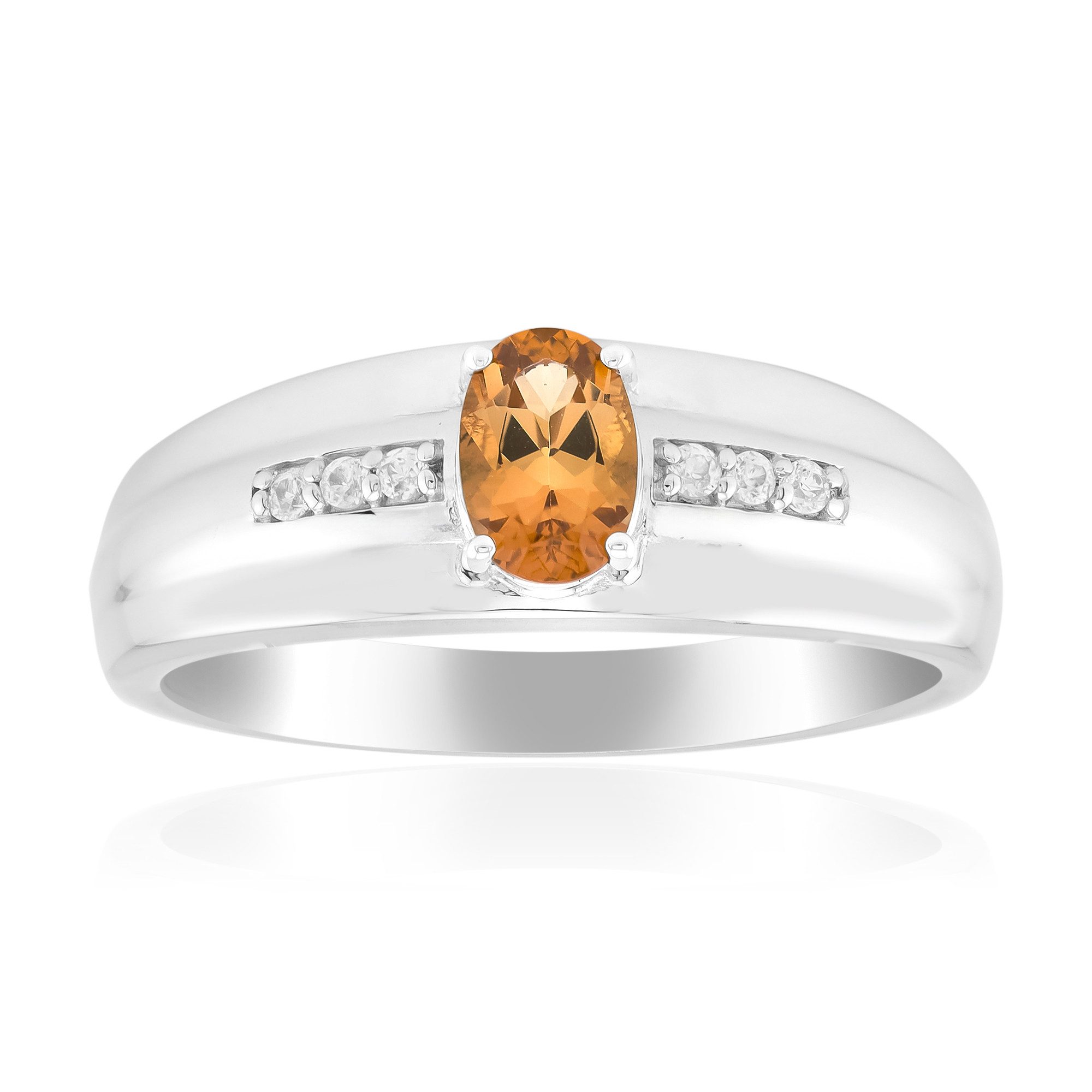 Cavill Silberring Cavill Sterlingsilber Ring mit 0,46 ct Topas & Zirkonen, Orange (1-tlg)
