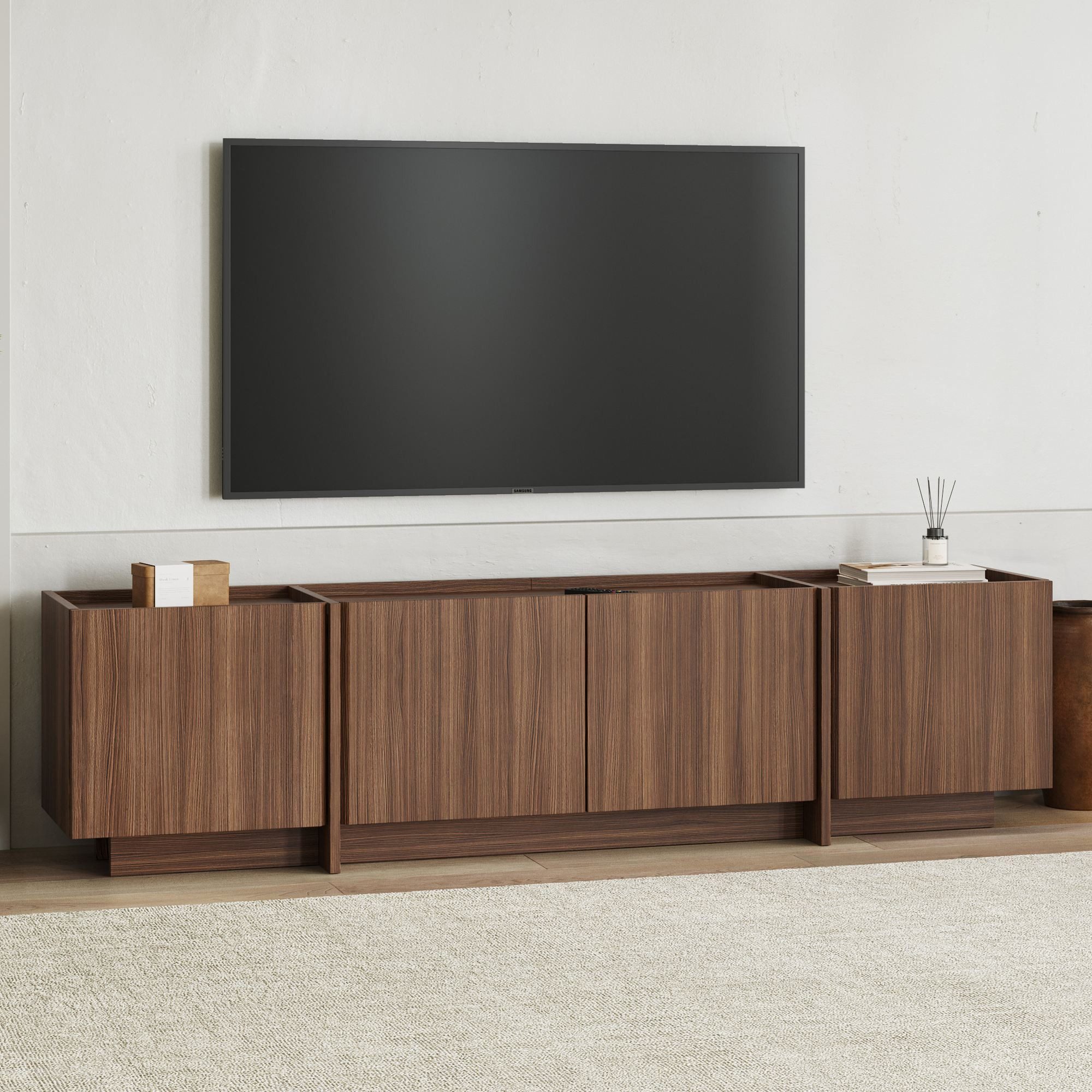 Skye Decor TV-Board Japandi Lowen (Packung, 1 St., 1 Side Board), TV-Lowboard 180 cm mit Stauraum Soft-Close