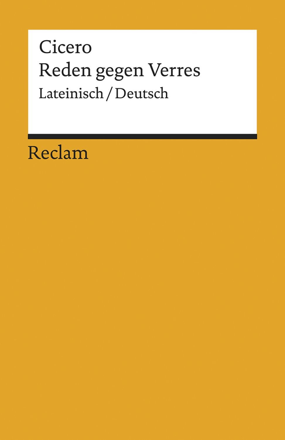 Reden gegen Verres. Gesamtausgabe / Cicero