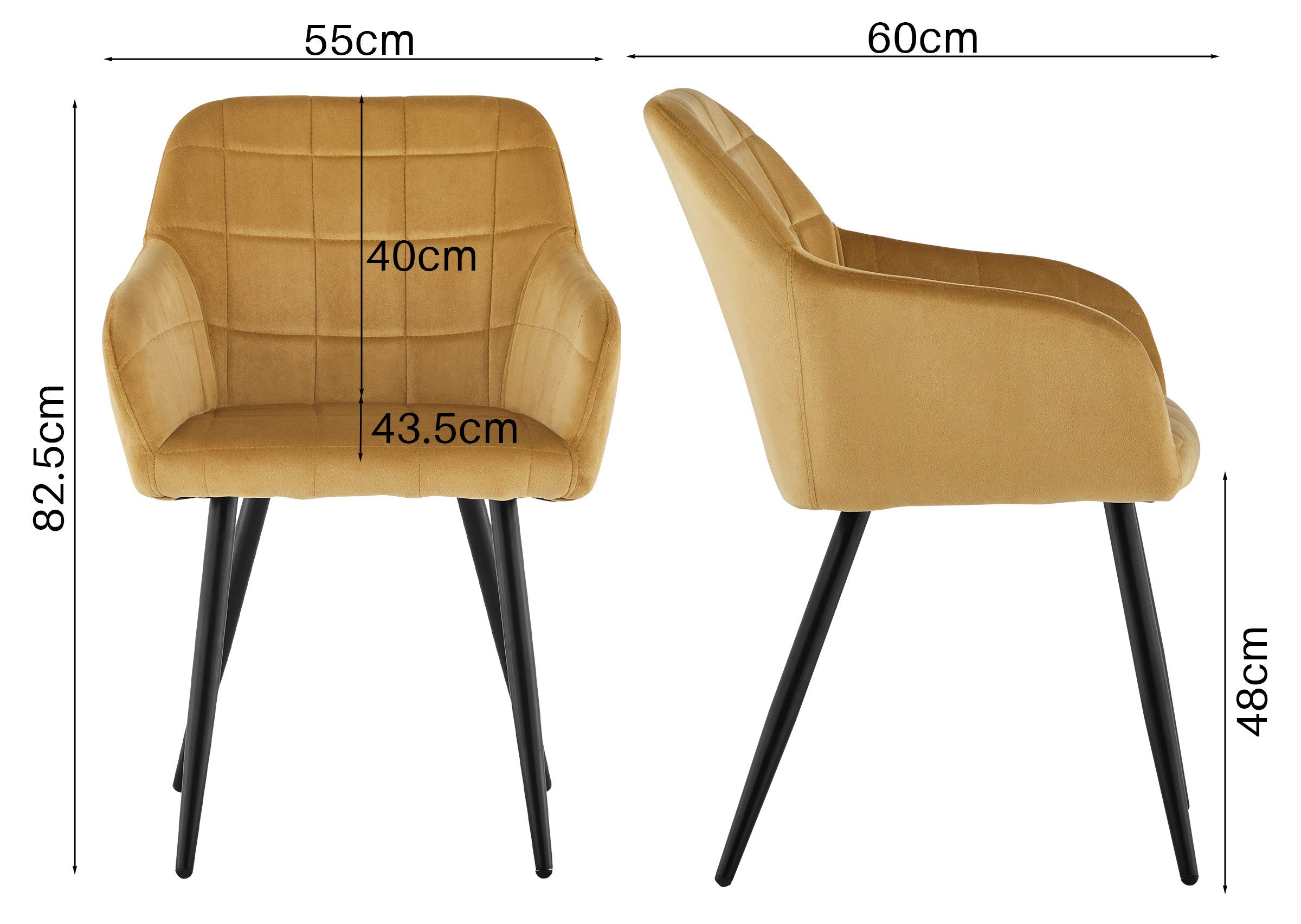 Ofcasa Esszimmerstuhl Polsterstühle (4er Set), Samt günstig online kaufen