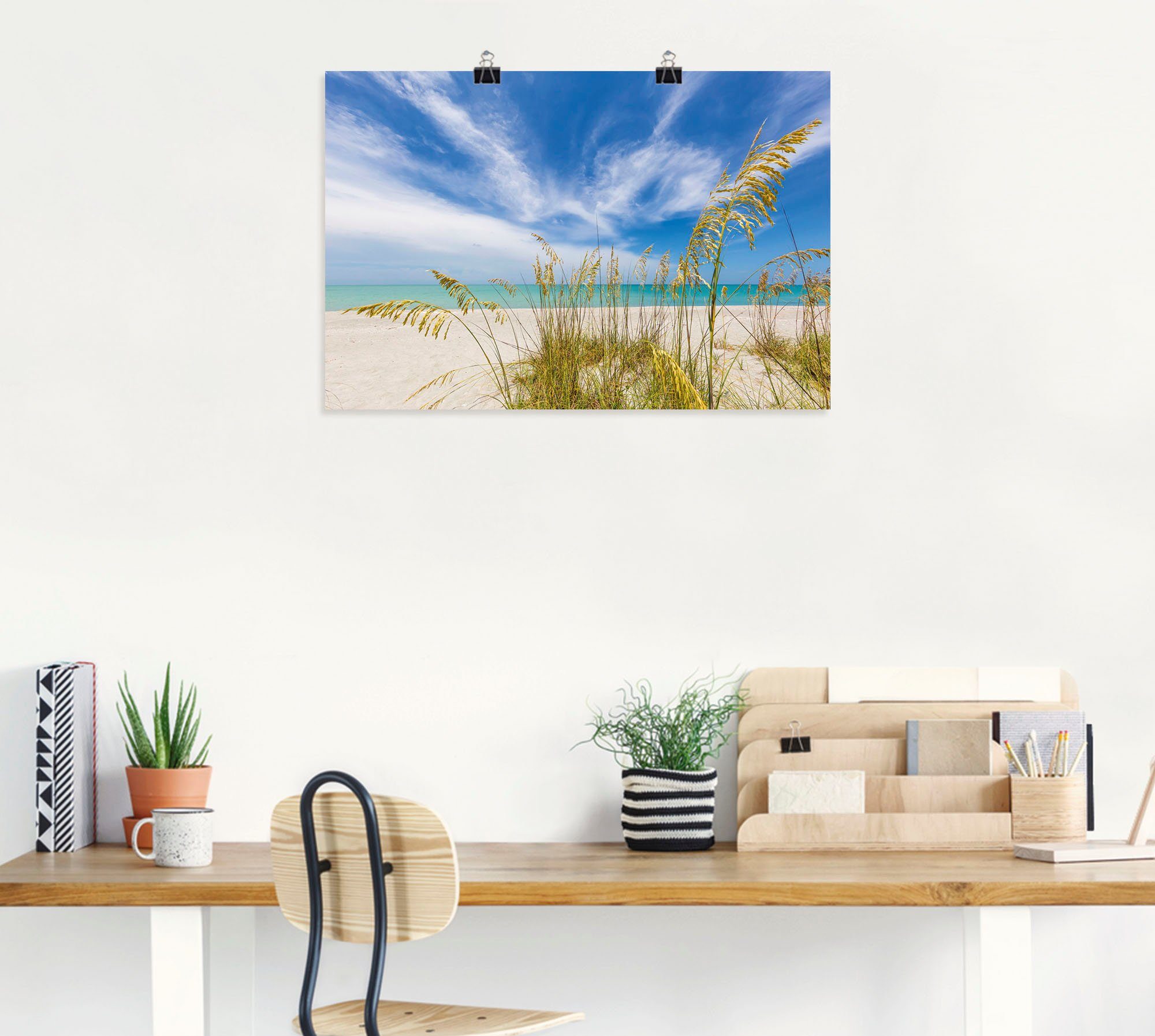 Wandbild Poster Strandbilder Wandaufkleber Strand, oder versch. Himmlische als Größen Stille Leinwandbild, Alubild, in am Artland St), (1