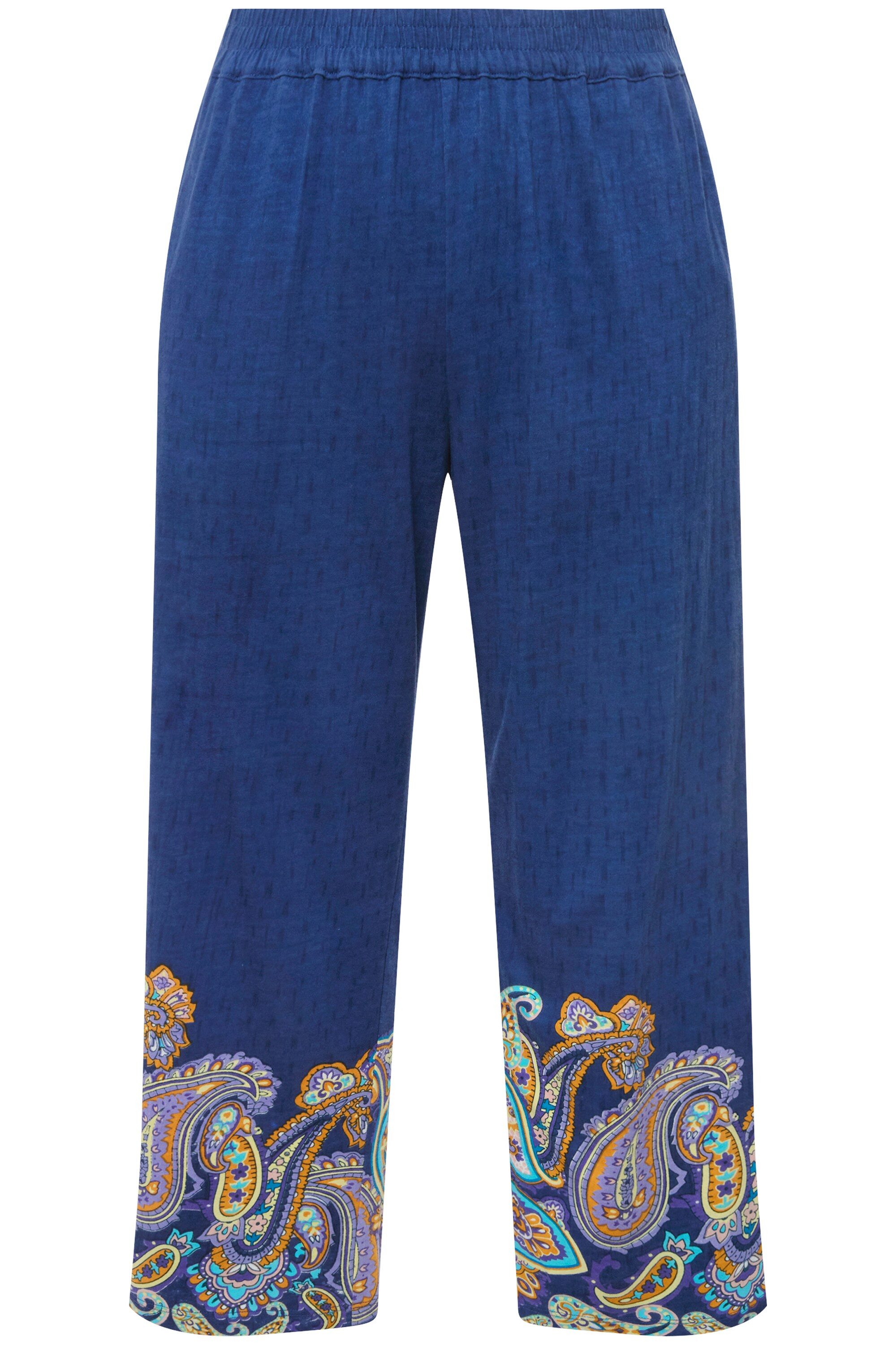 Ulla Popken Schlupfhose 7/8-Jerseyhose Paisleybordüre weites günstig online kaufen