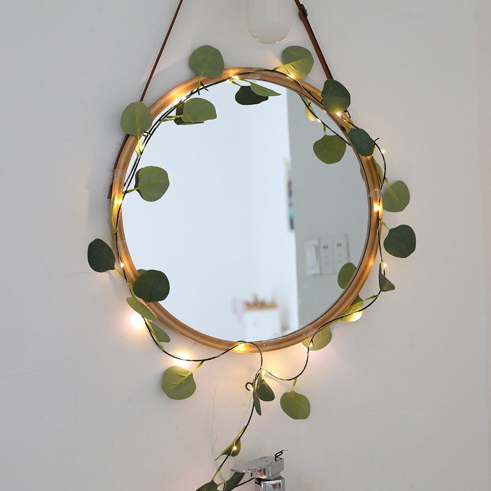 Qualra Lichterkette 2M Lichterkette mit Blättern Grüne Blatt Efeuranke Efeu Künstlich