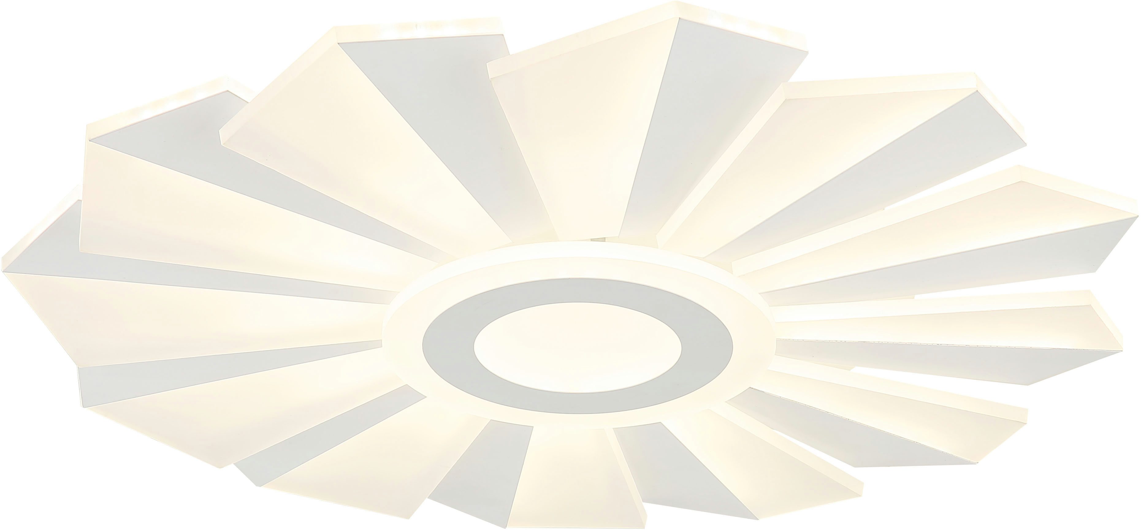 GLOBO LIGHTING LED Deckenleuchte ALWINA, Dimmfunktion, Memoryfunktion, Nachtlichtfunktion, Timerfunktion, mehrere Helligkeitsstufen, LED fest integriert, Deckenlampe/rund/Wohnzimmer/Schlafzimmer/modern