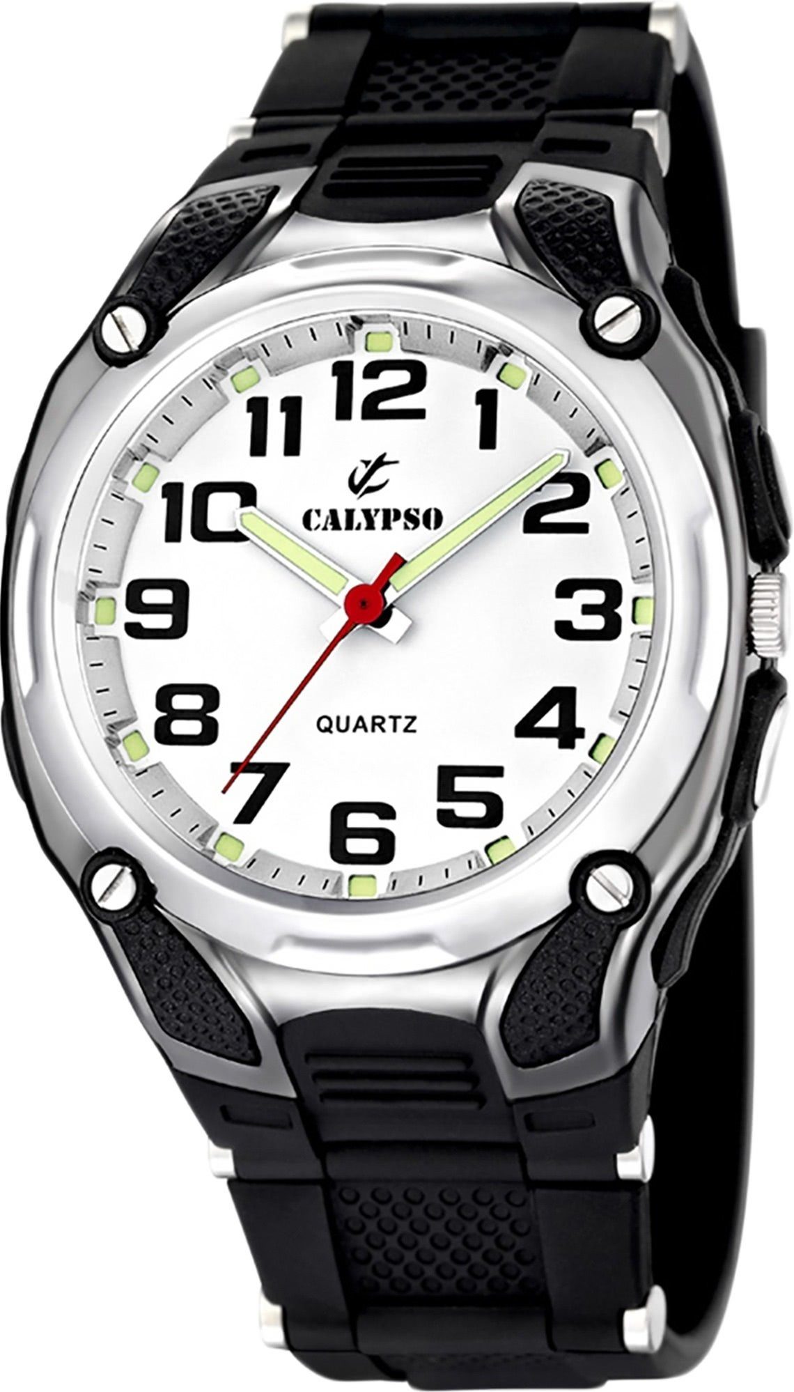 CALYPSO WATCHES Quarzuhr Calypso Herren Uhr K5560/4 Kunststoffband, (Analoguhr), Herren Armbanduhr rund, PURarmband schwarz, Sport