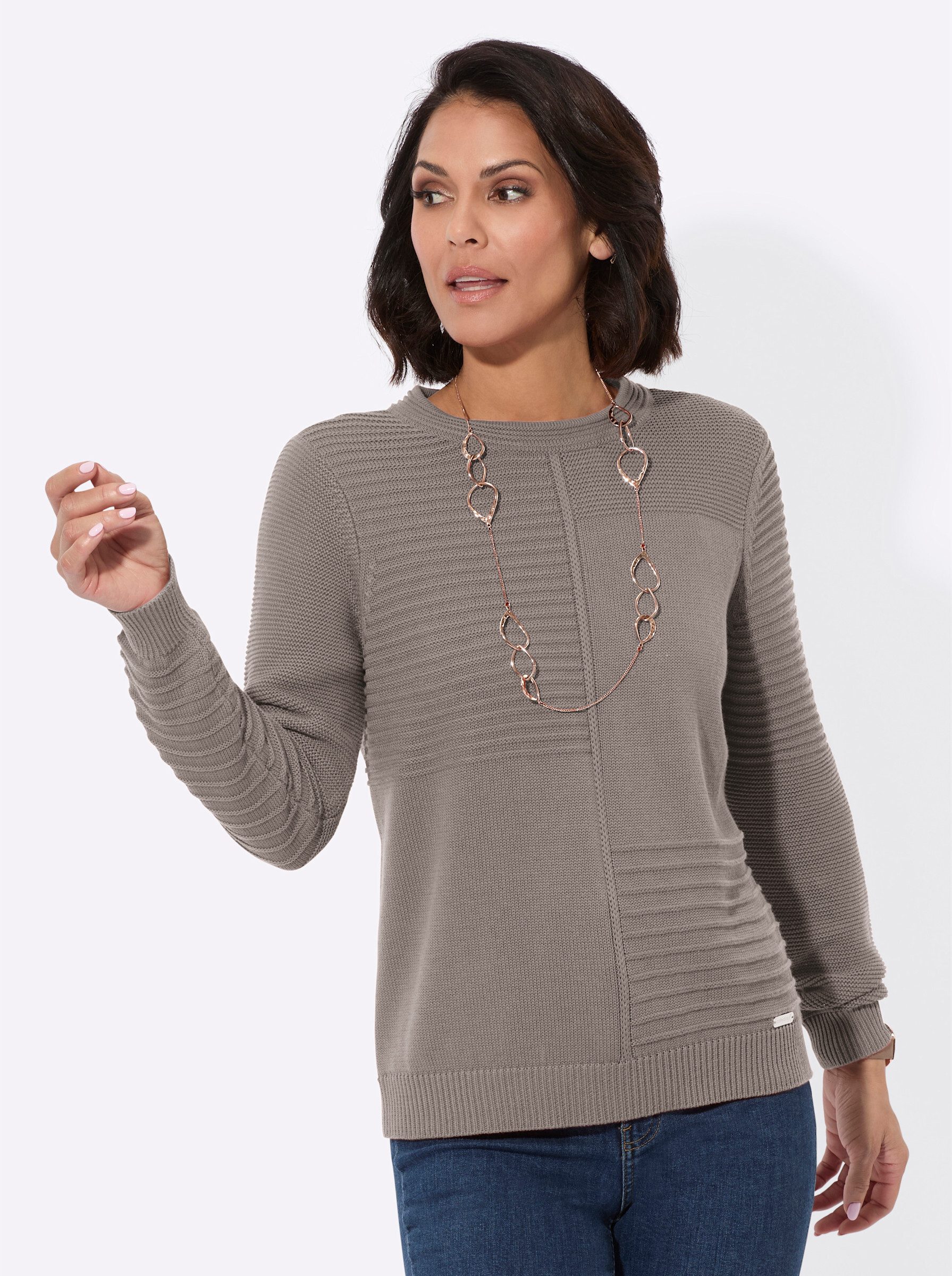 Strickpullover Rundhalspullover