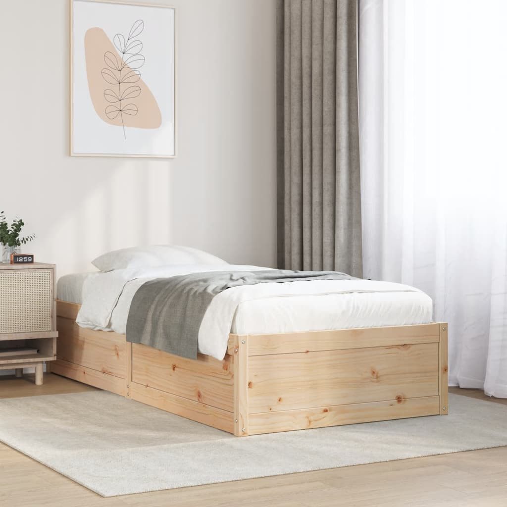 vidaXL Bett Massivholzbett ohne Matratze 75x190 günstig online kaufen