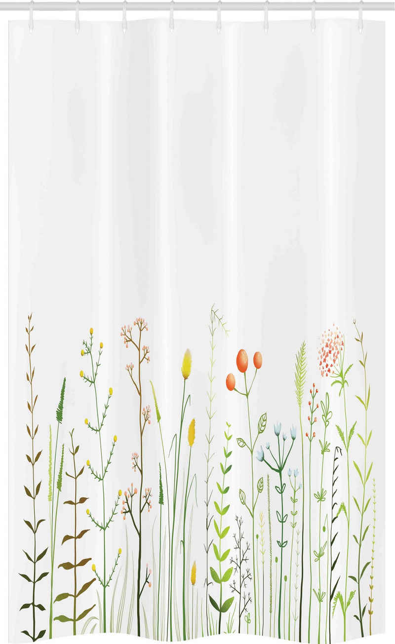 Abakuhaus Duschvorhang Badezimmer Deko Set aus Stoff mit Haken Breite 120 cm, Höhe 180 cm, Green Flower Wildlife Rustic