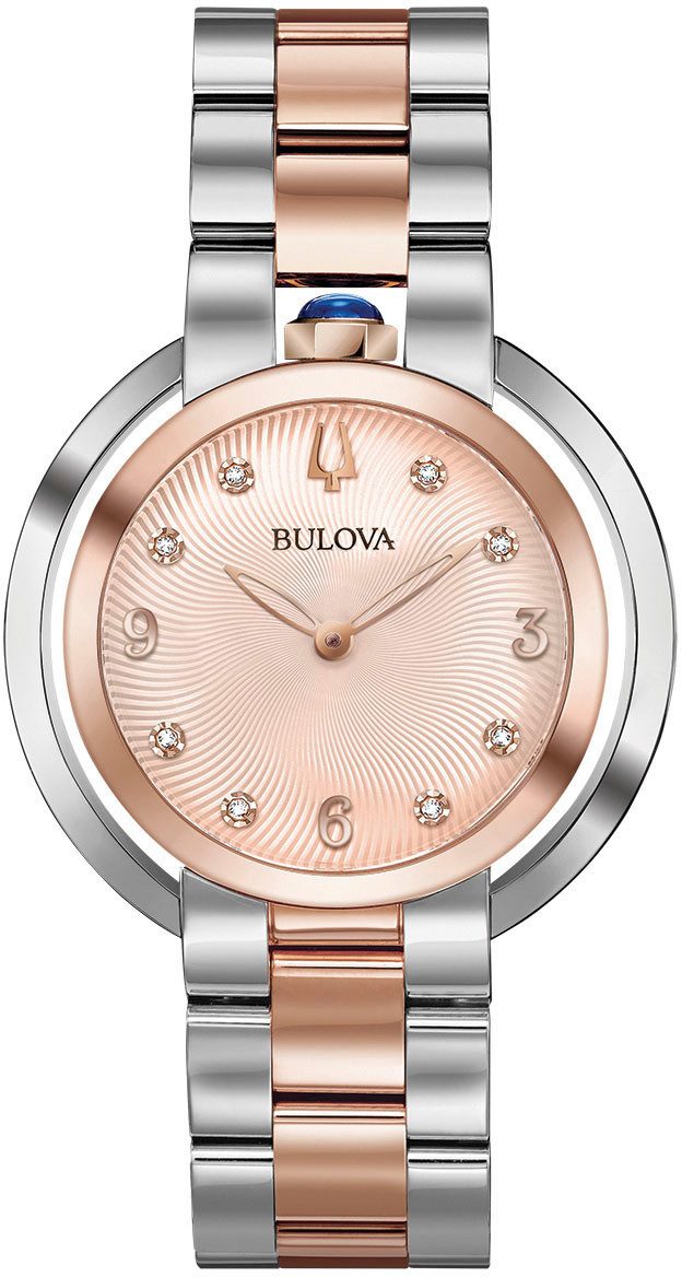 Bulova Quarzuhr Rubaiyat 98P174, Armbanduhr, Damenuhr, Edelstahlarmband, analog, Diamant