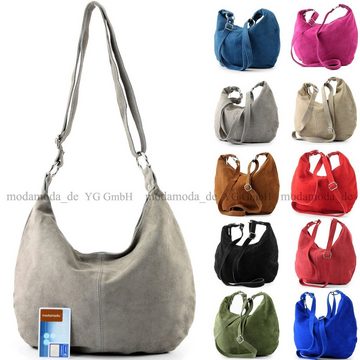 modamoda de Schultertasche T123, Echtleder Handmade in Italy