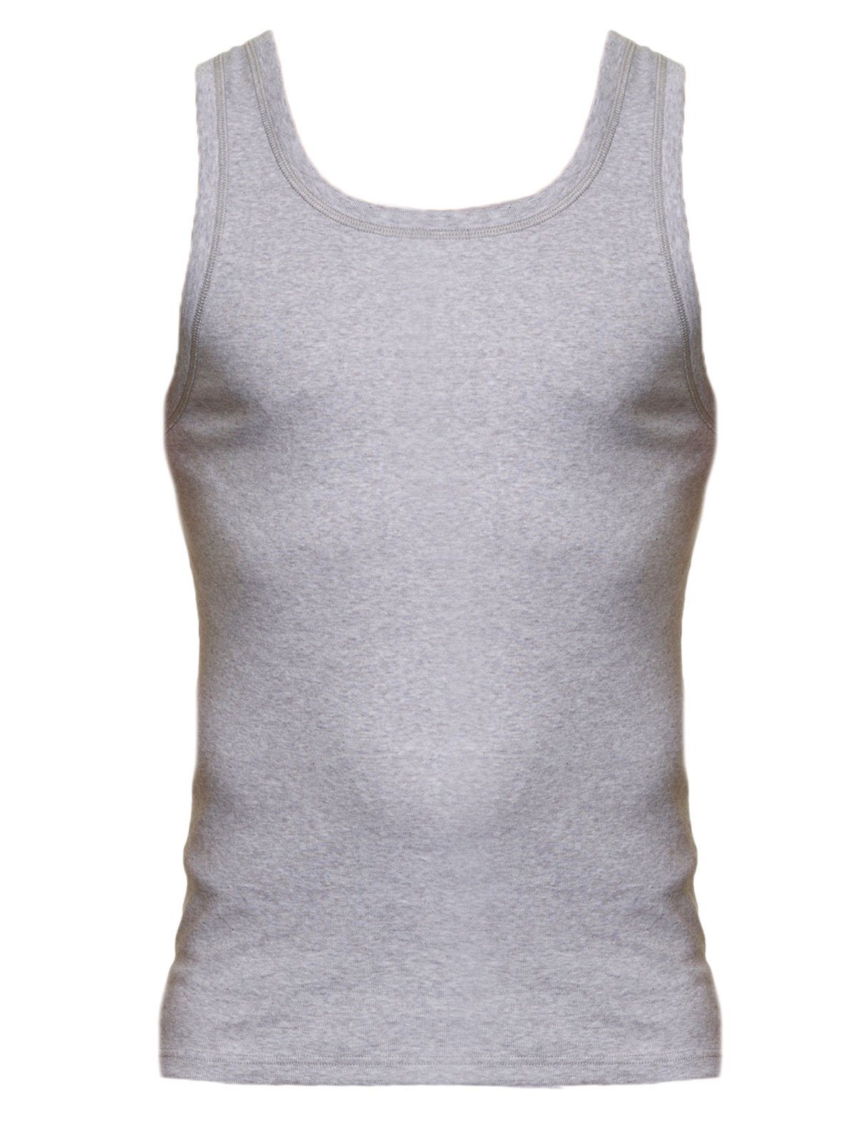 KUMPF Achselhemd Markenqualität Sparpack kiesel-melange (Spar-Set, 2-St) 2er Workerwear Herren hohe Unterhemd