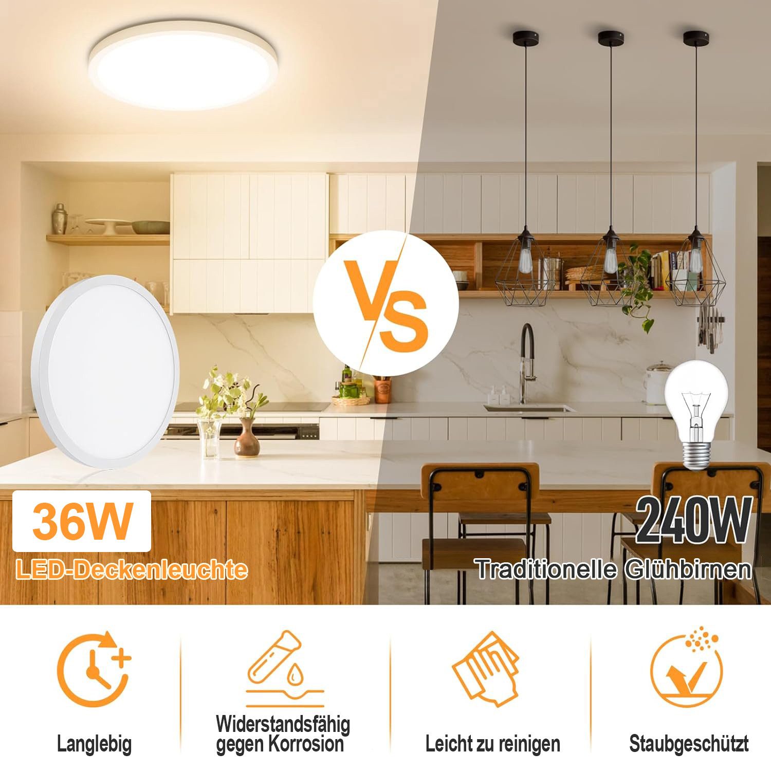 LMaxhome LED Deckenleuchte 36W Modern Flach günstig online kaufen