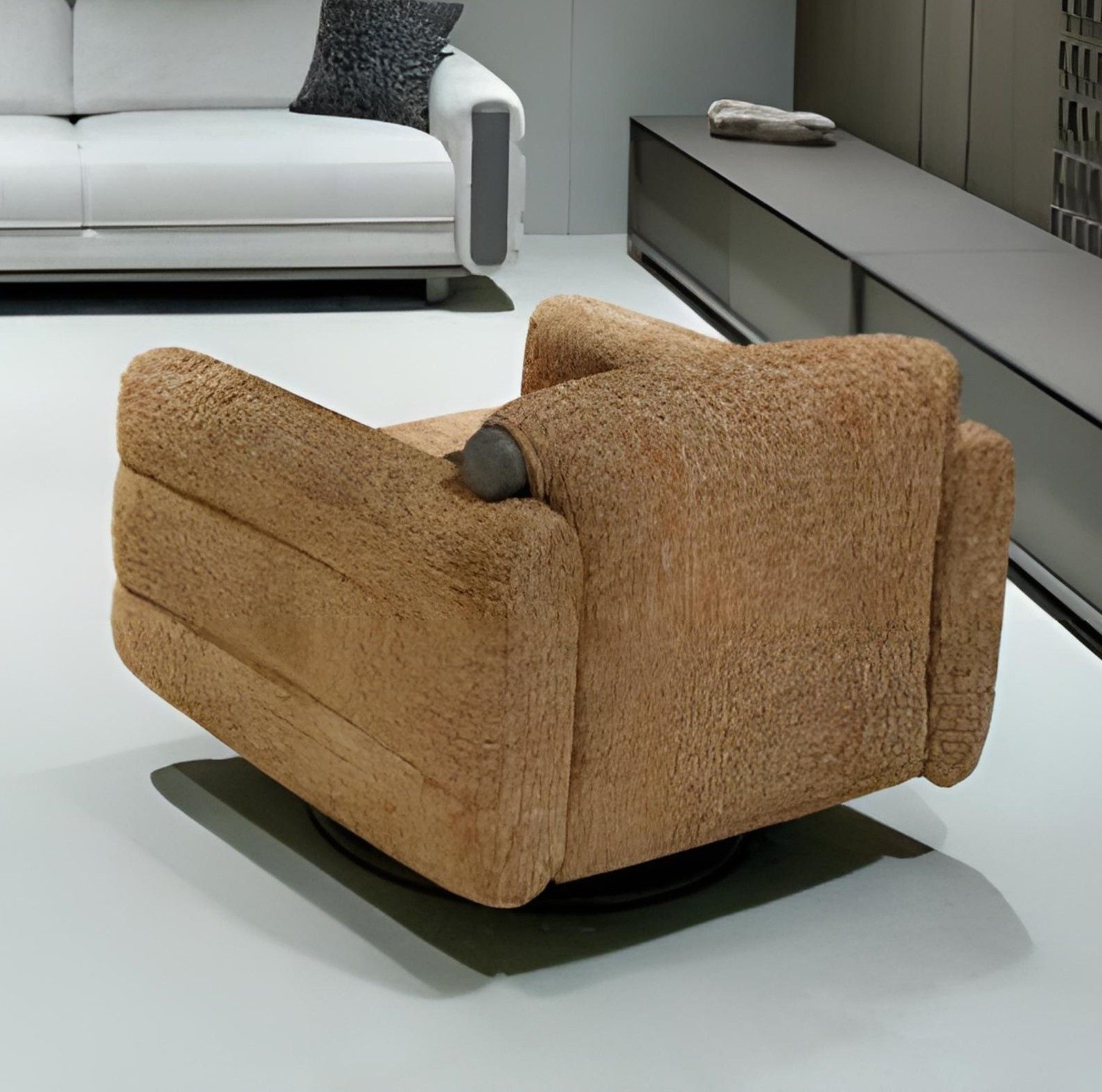 Xlmoebel Loungesessel XLMOEBEL Lounge Chair Club Sessel in Braun mit Armlehnen (1-St., Club Sessel), Made in Europa