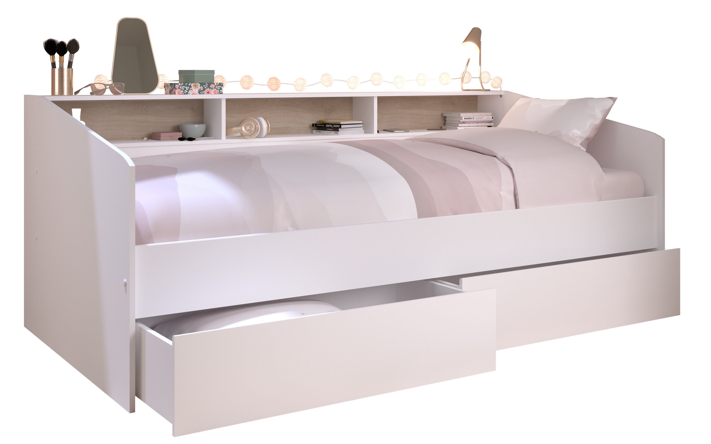 Parisot Stauraumbett Parisot Sleep 4-Stauraumbett Bett Bettschubkasten Weiß 90x200