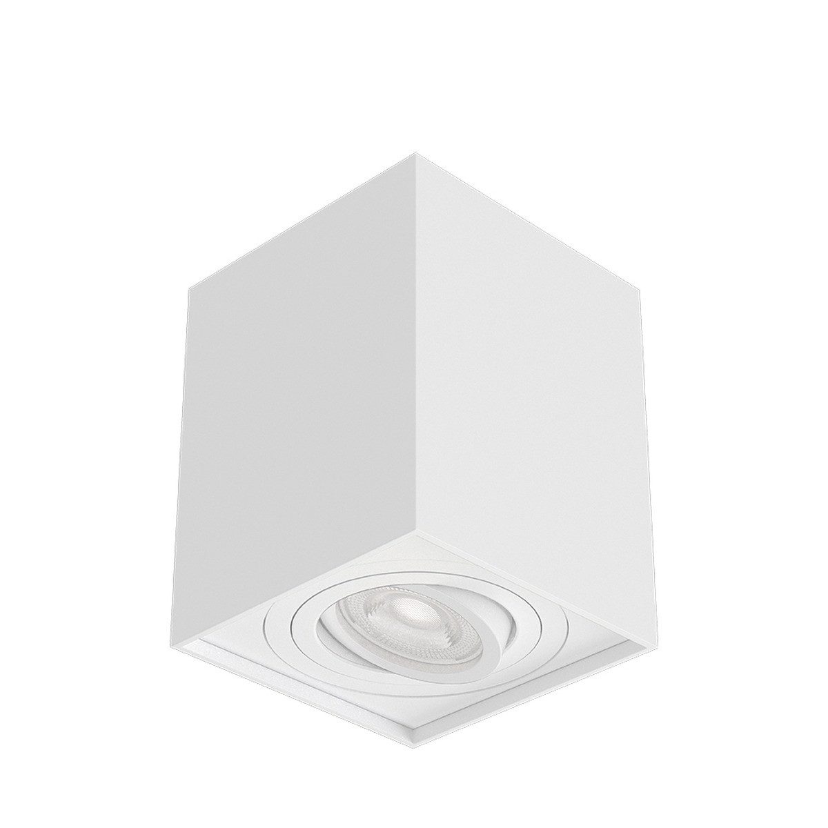 Braytron LED Deckenleuchte LED Aufbauspot schwenkbar rund quadratisch Aluminium GU10, ohne Leuchtmittel, GU10 Fassung, Schwenkbar, Pulverbeschichtet, Zeitlos