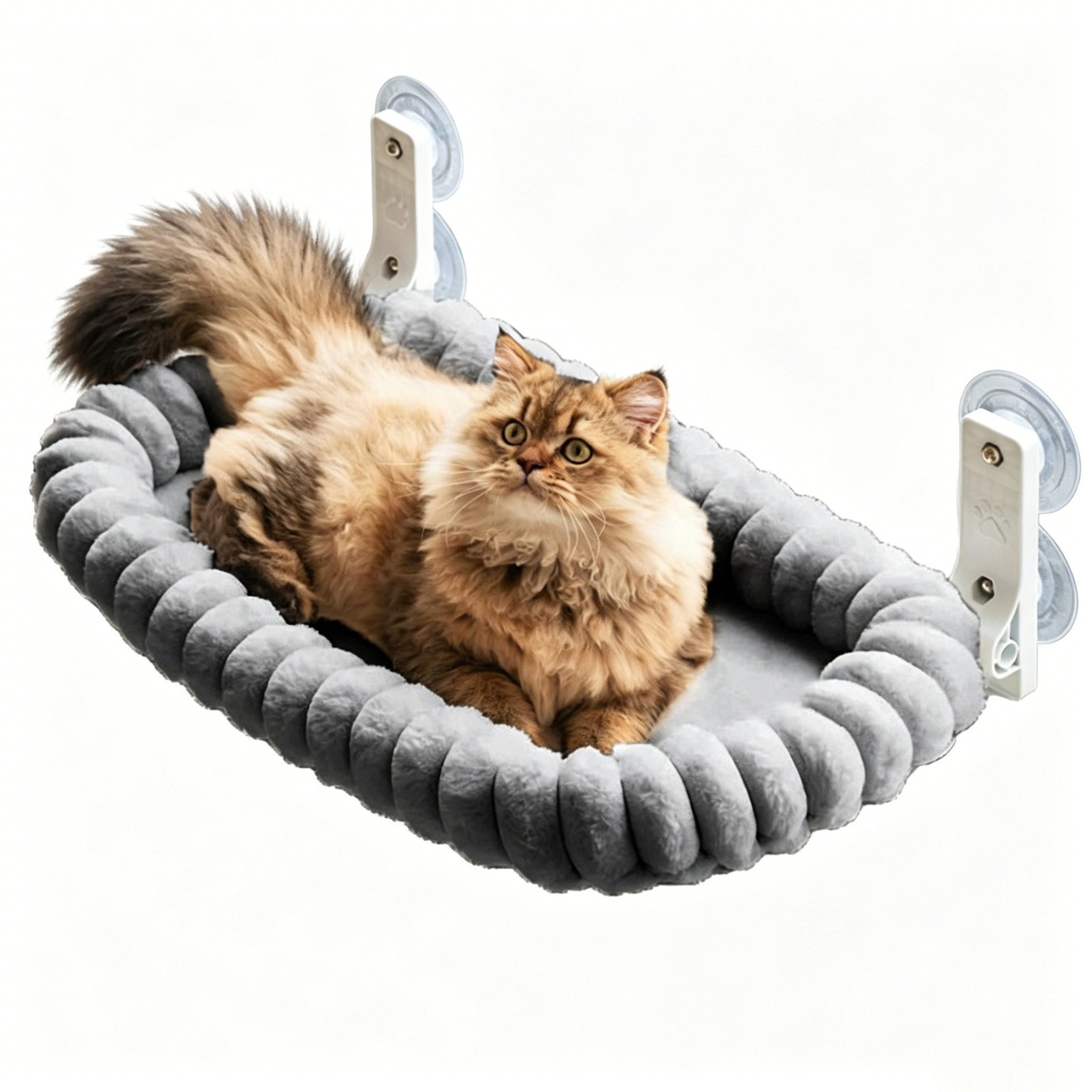 Ledander Katzen-Hängematte Fensterhängematte Katze, Katzenfensterliege,Katzenhängematte Saugnäpfe, Zusammenklappbarer Katzen-Fensterliegeplatz – Kabellos, ultraweich