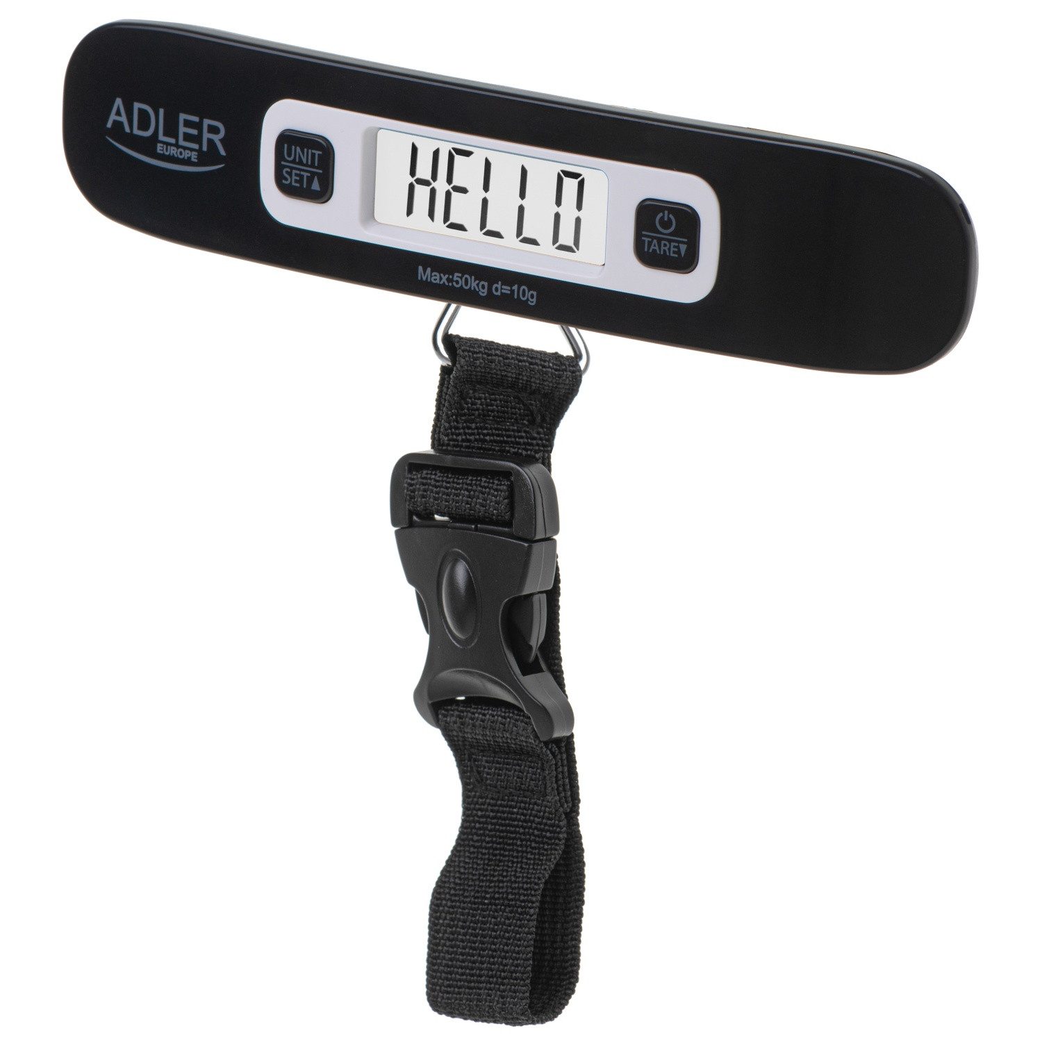 Adler Kofferwaage AD 8190 Reisegepäckwaage 50 kg mit LCD-Display & Tara-Funktion, Tragkraft 50 kg, (1-tlg)