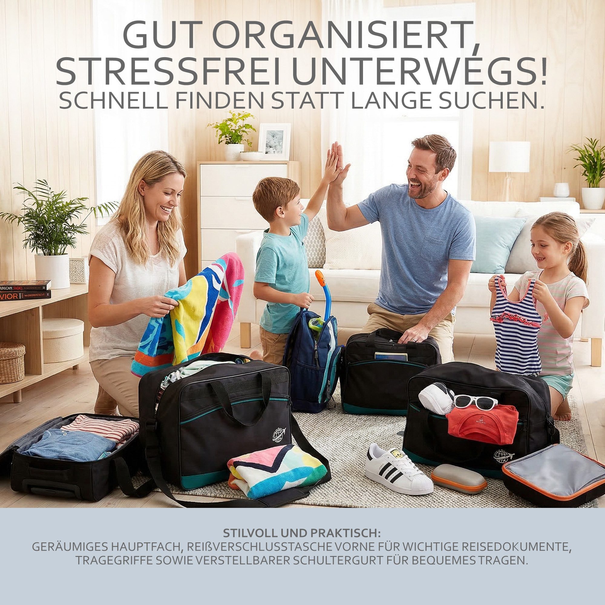 BambiniWelt by Rafael K. Reisetasche Handgepäck Boardgepäck Bordcase 40x20x25 40x30x20 Ryanair Wizzair (M1), wasserabweisend