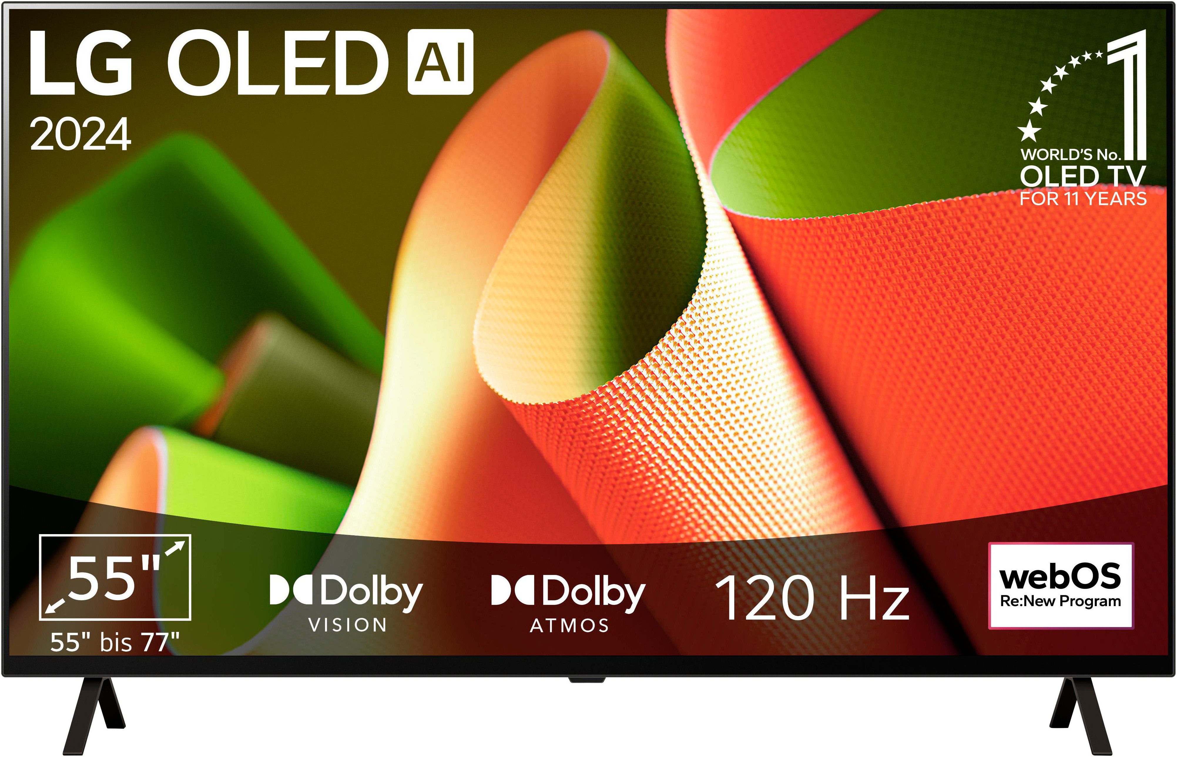 Valentinstagsgeschenk LG OLED55B42LA OLED-Fernseher (139 cm/55 Zoll, 4K Ultra HD, Smart-TV), schwarz