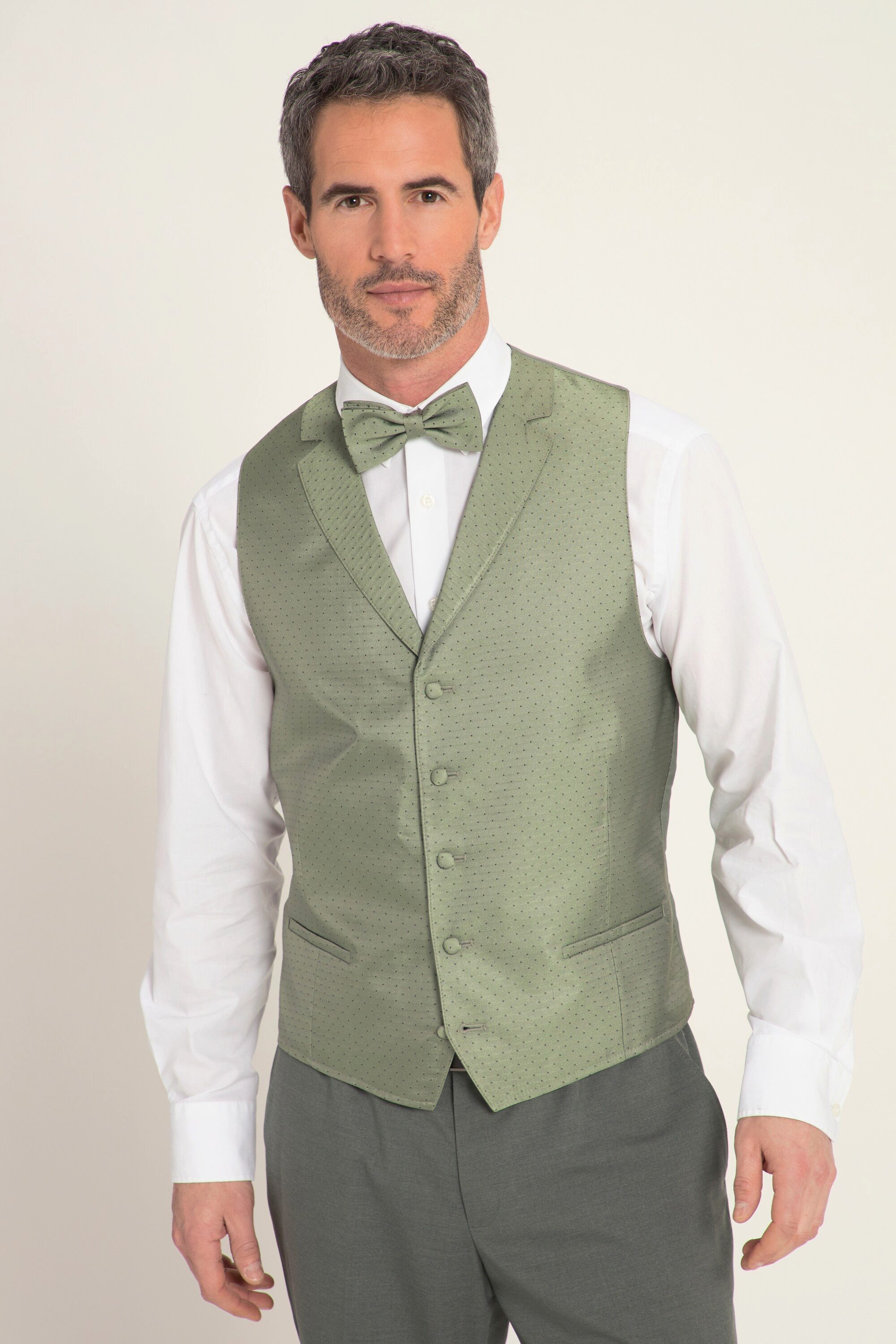 JP1880 Steppweste Hochzeits-Weste Punkte Reverskragen Futter-Rücken