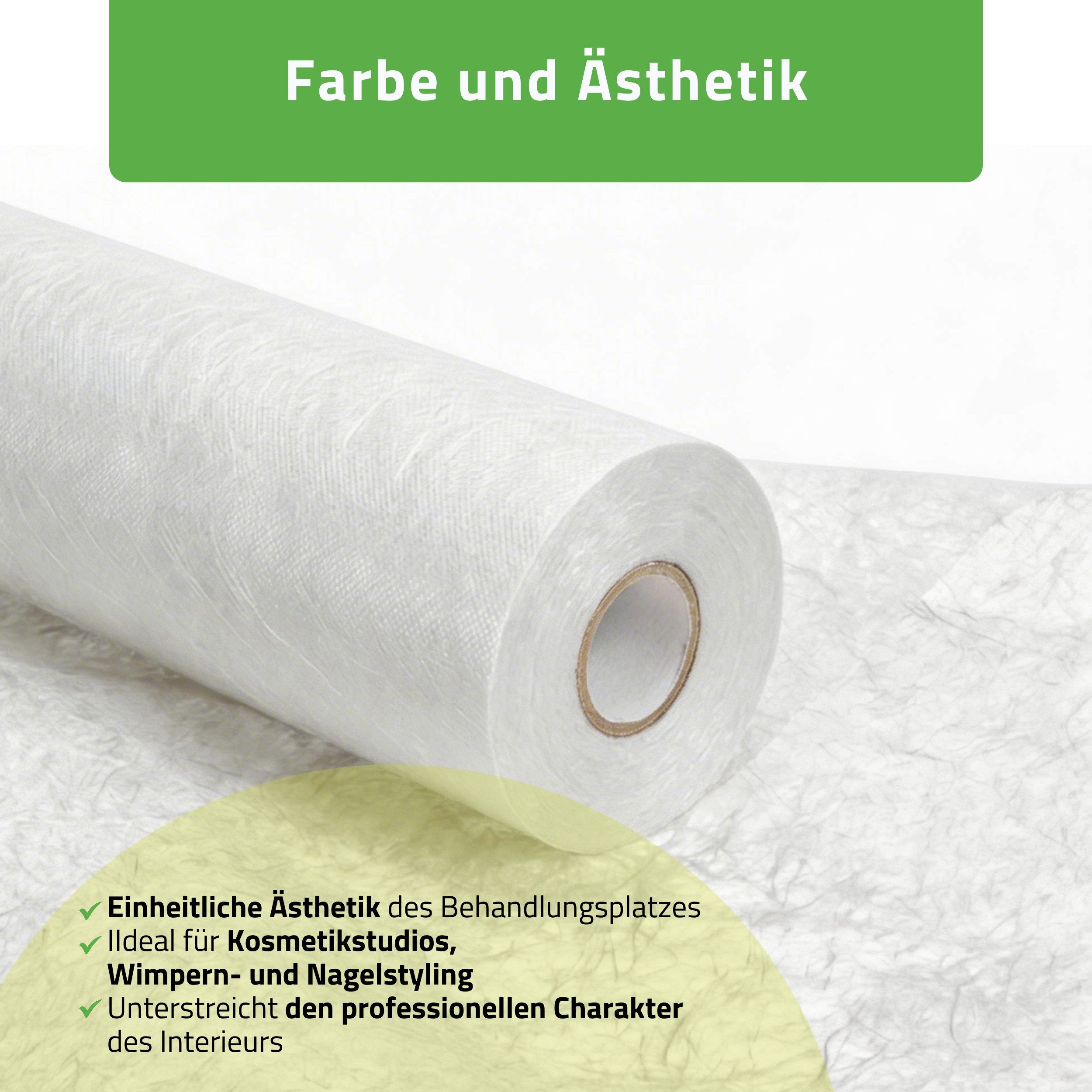 Habys Massageliege Vliesstoff-Unterlage auf Rolle, Liegenabdeckung, Einweg-Schutz,Weiß