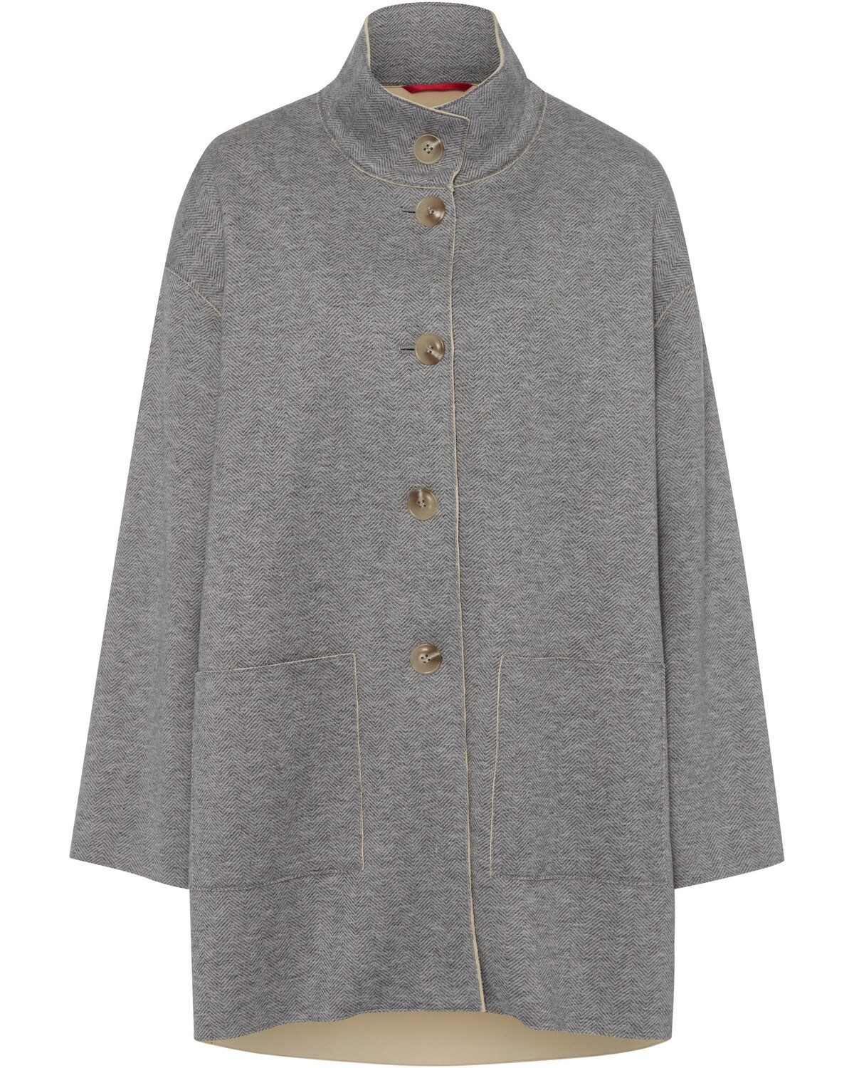 Outdoorjacke Lockerer Kurzmantel Fischgrat