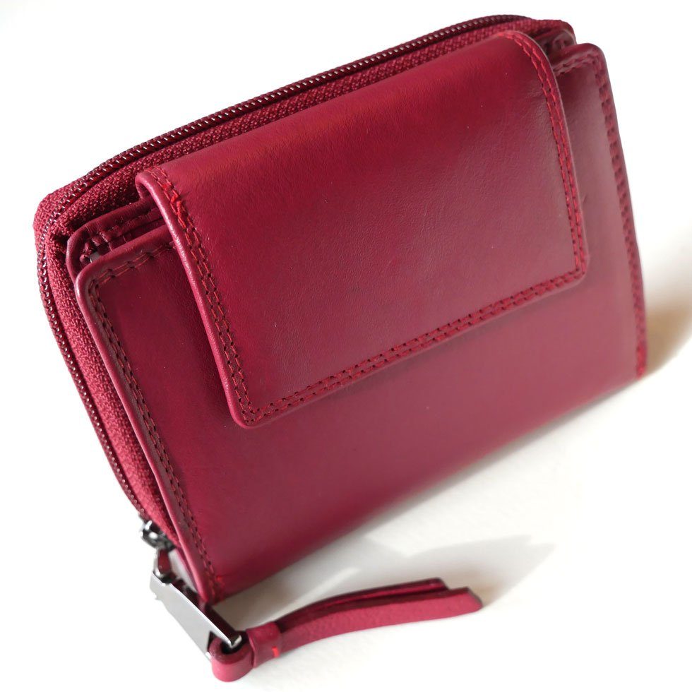 JOCKEY CLUB Geldbörse CANDY RED, rot, 11 Kartenfächer, 2 Scheinfächer, Echtleder