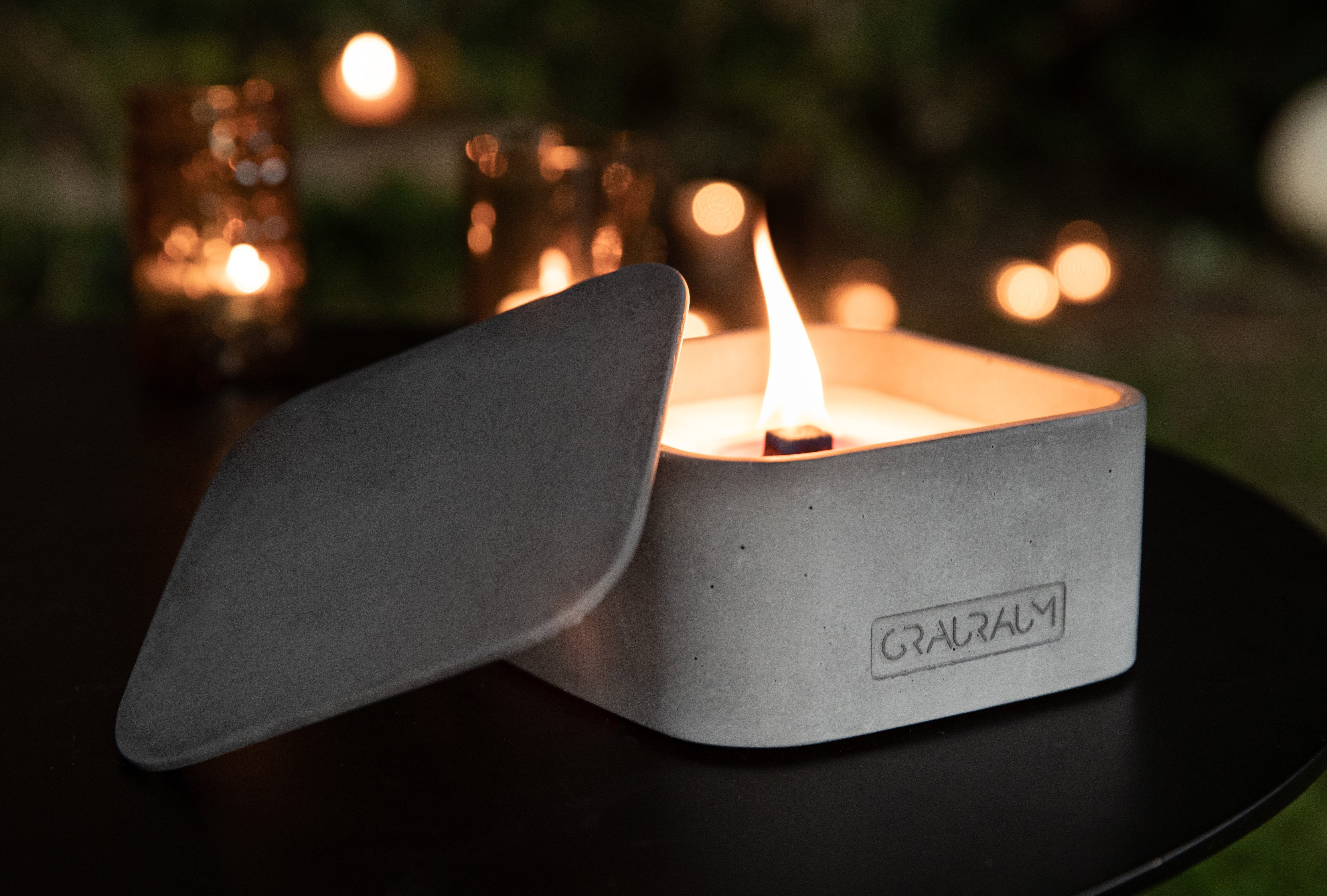 GRAURAUM Outdoorkerze Oskar - Kerzenfresser mit Dauerdocht Tischfeuer (13 x günstig online kaufen