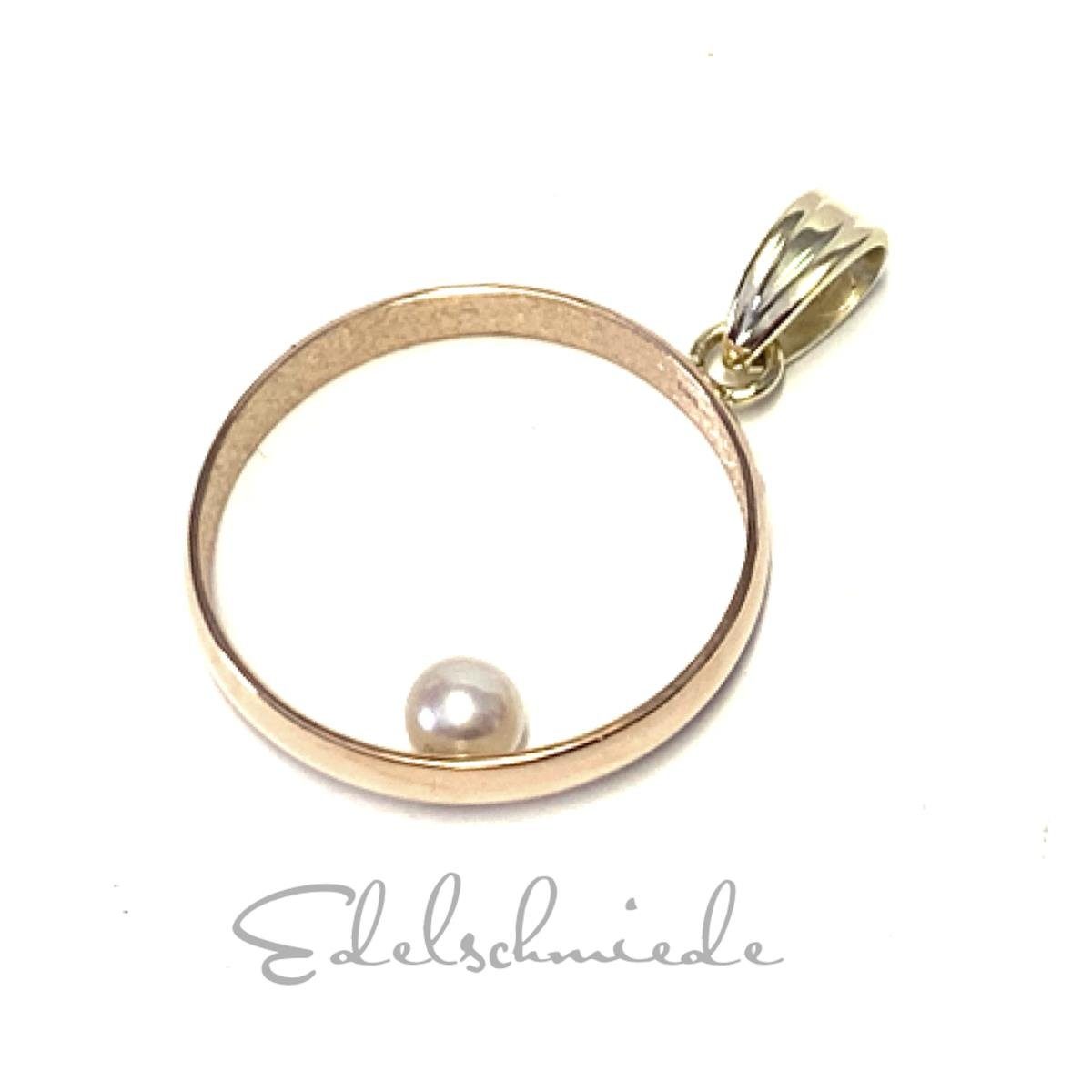Gelbgold alter Trauring 585/- Perle mit Kettenanhänger Edelschmiede925 weißer als Schmuckset