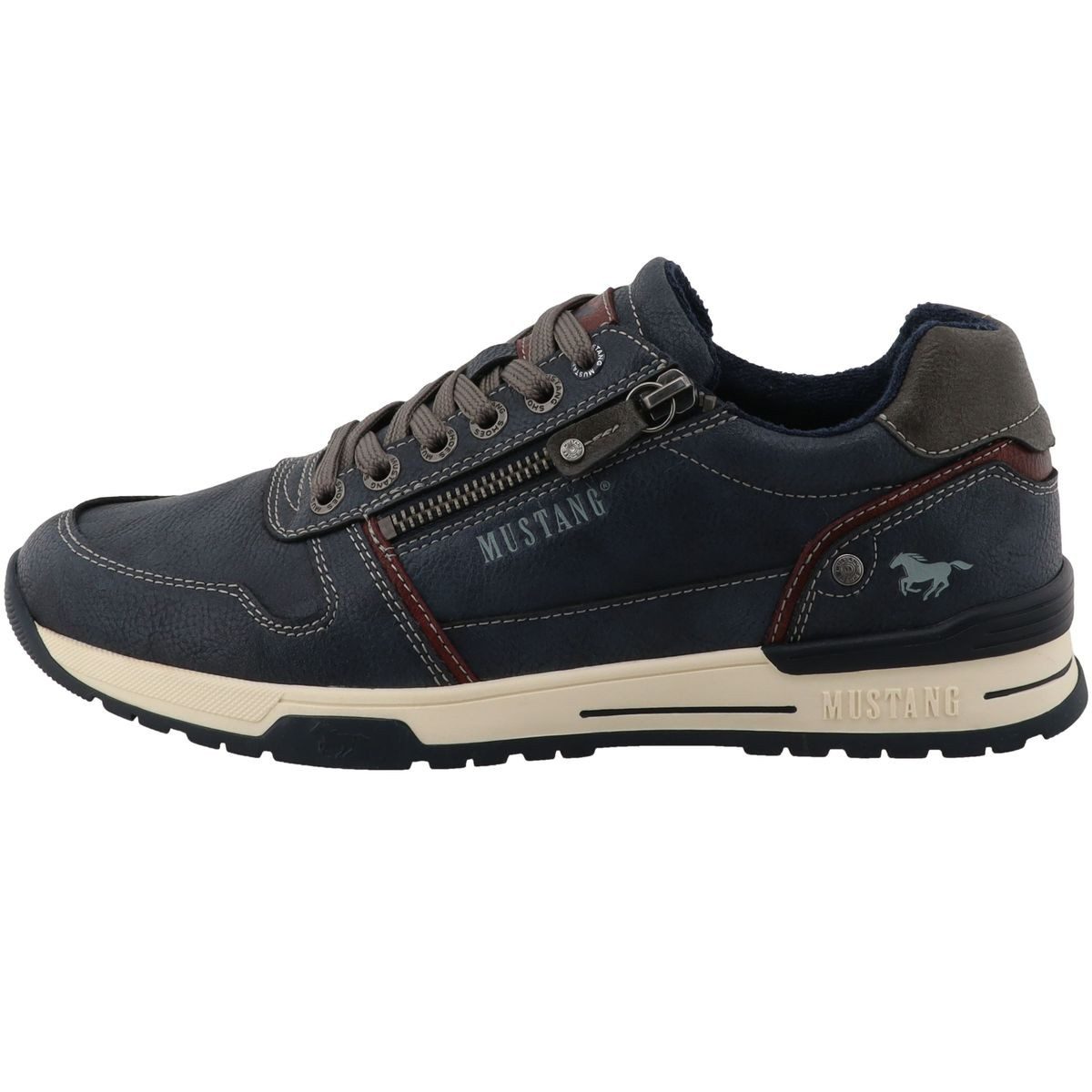 Mustang Shoes 26M0281006-navy Schnürschuh Moderner Schnürschuh mit praktischem Reißverschluss