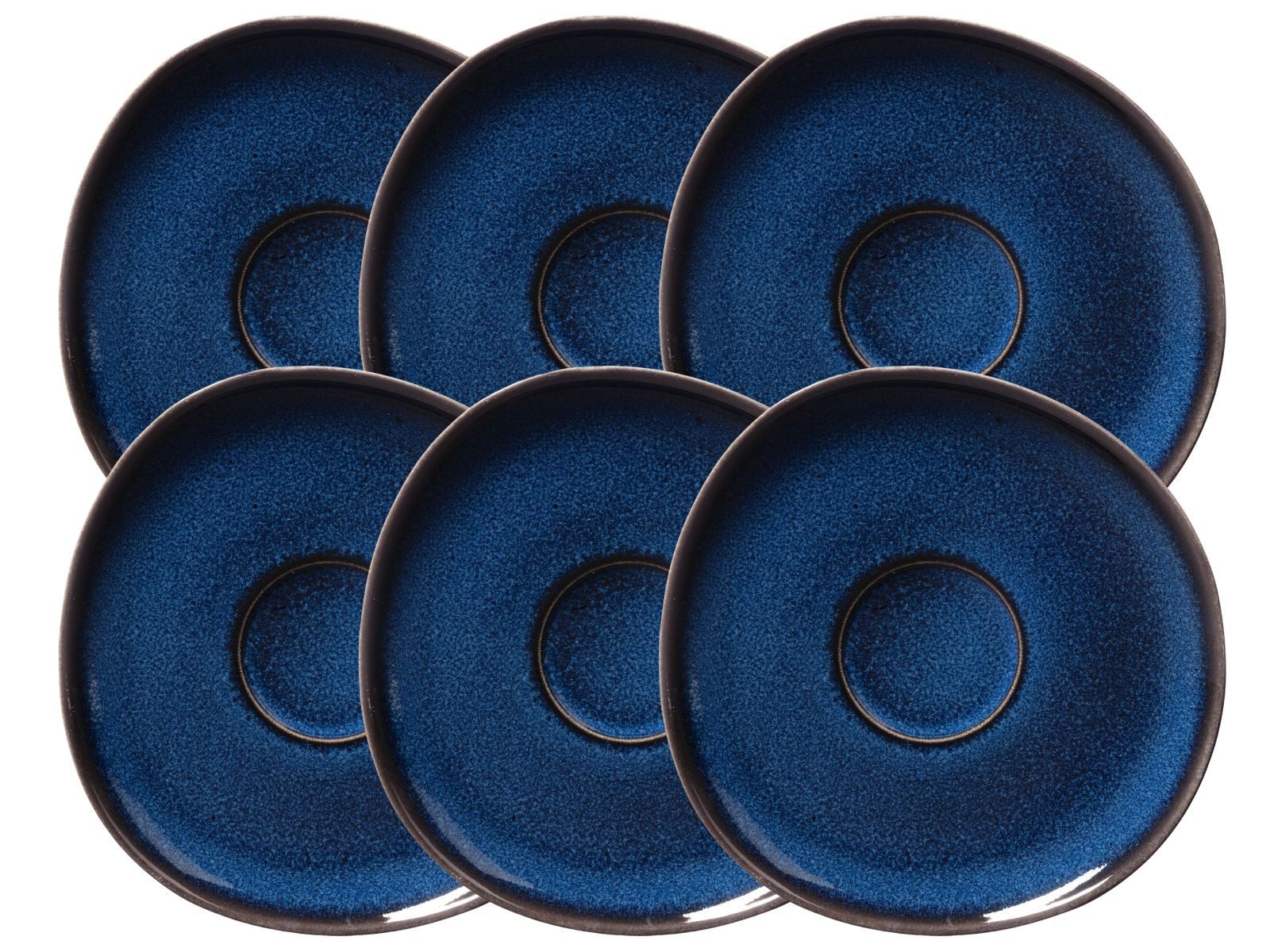 like. by Villeroy & Boch Geschirr-Set Lave bleu Kaffeeuntertasse 15cm Set6, Steingut