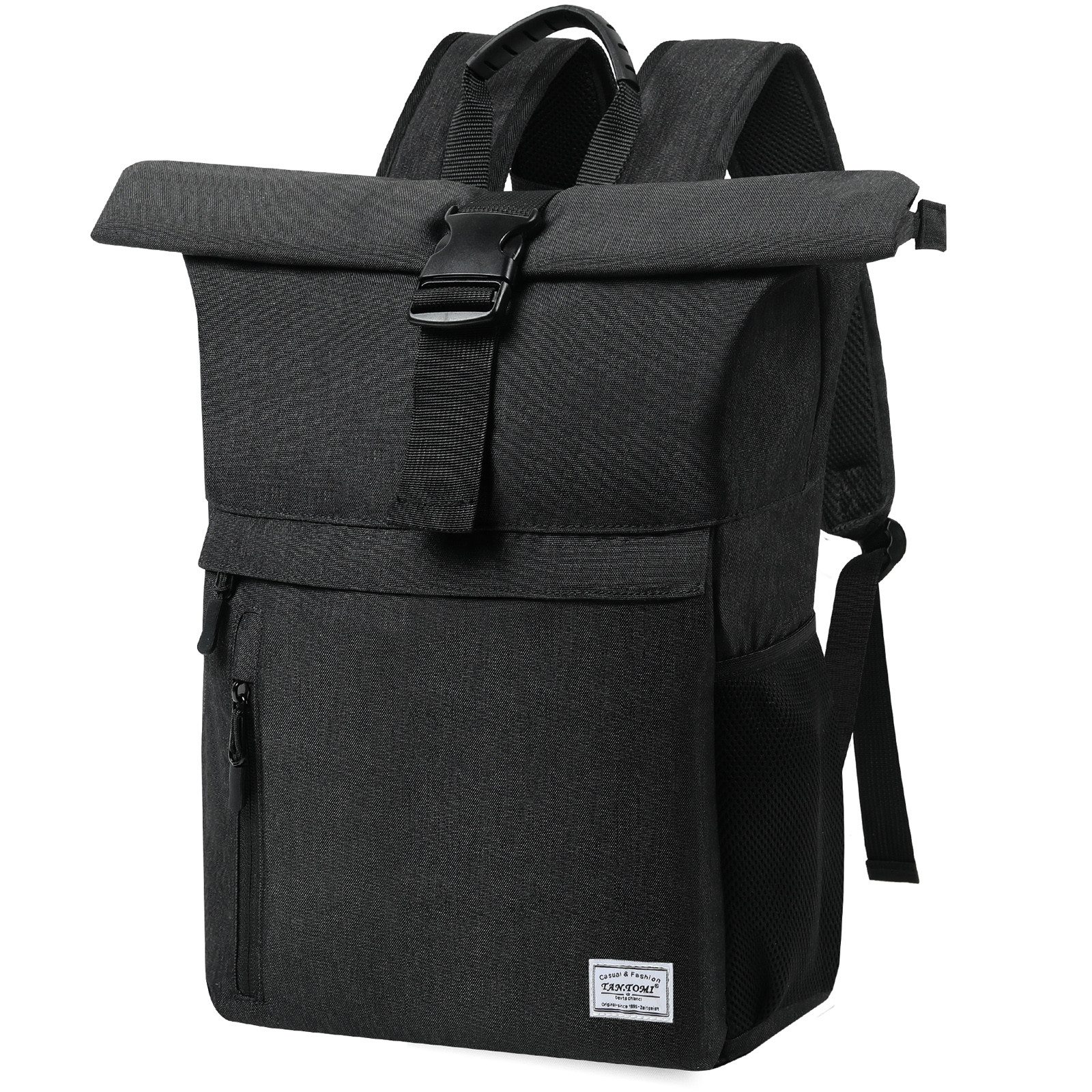 TAN.TOMI Cityrucksack RollTop Rucksack Herren Damen 22L-25L LaptopRucksack Schulrucksack, Radsport Stylische Tagesrucksack mit 17 Zoll Laptopfach