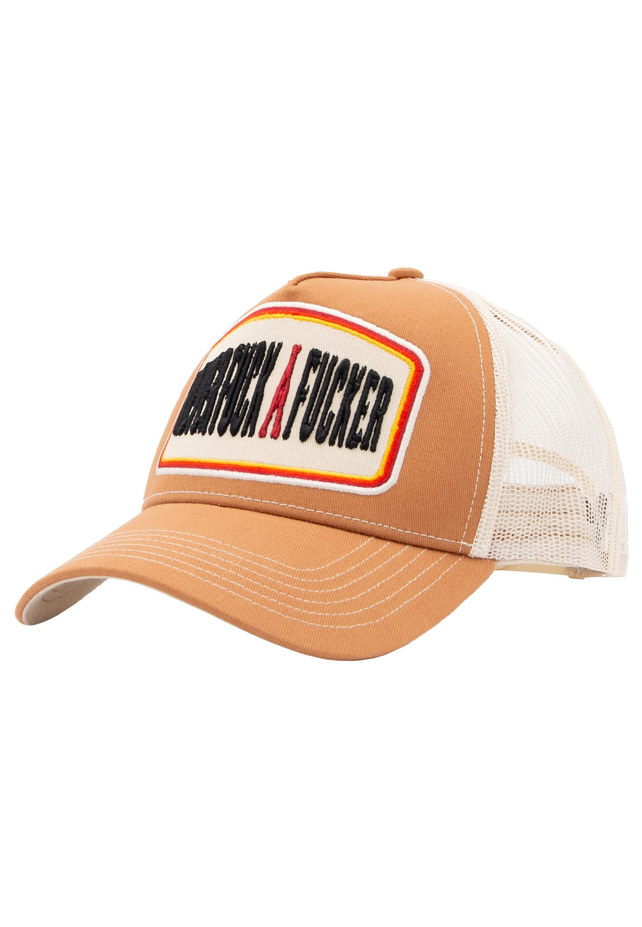 KingKerosin Trucker Cap Never Fuck A Fucker (1-St) mit Statement Stickerei in 3D