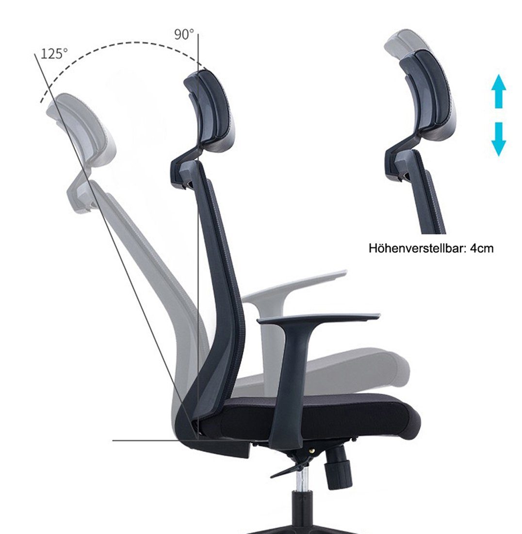 MIIGA einstellbare x atmungsaktiv Rückenlehne ergonomisch Bürostuhl), (1 Bürostuhl