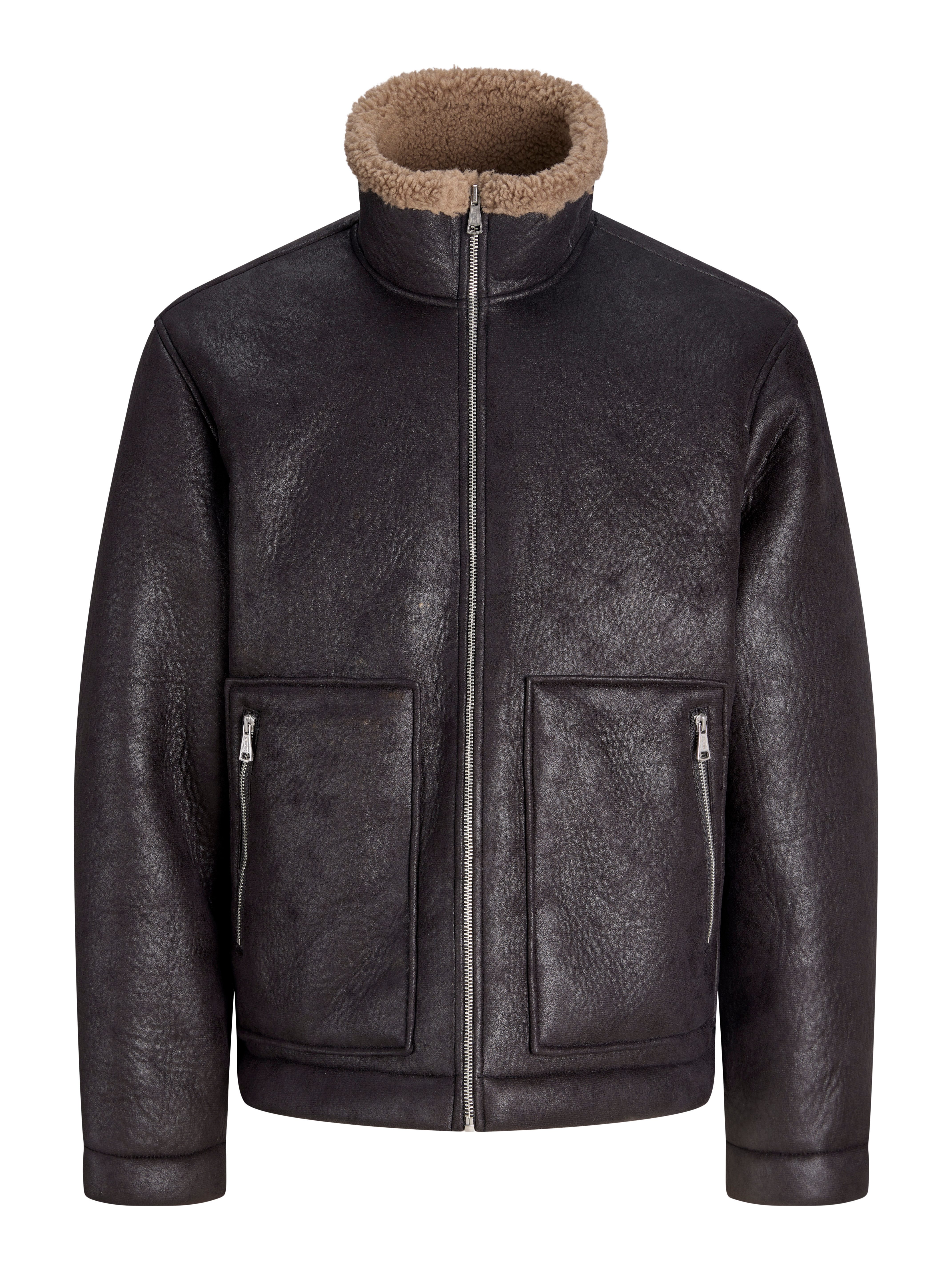 Jack & Jones Pilotenjacke JORSALAMANCO FLIGHT JACKET SN Polyester, Innenkragen mit Teddy Material – Bild 4 von 5