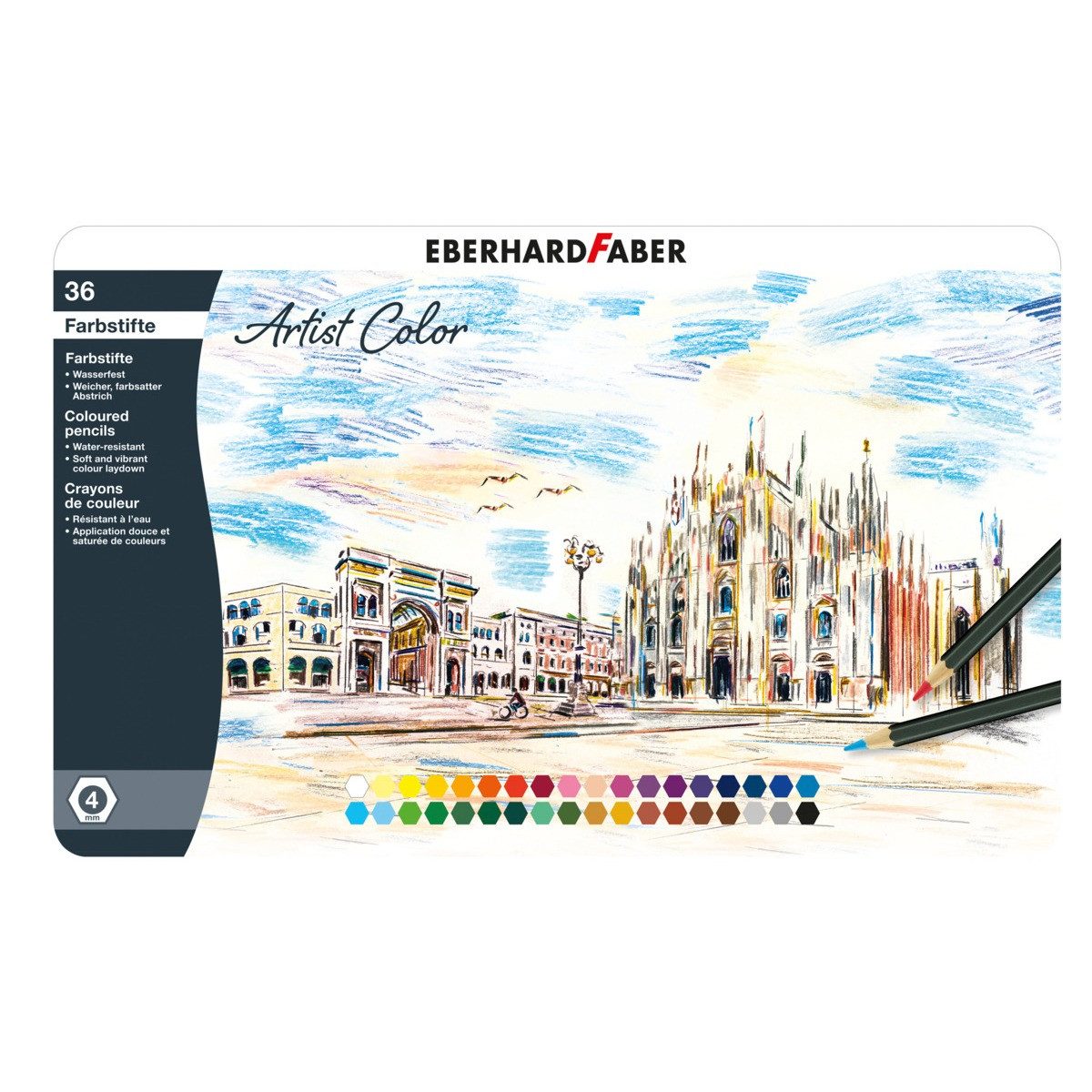 Depesche Künstlerstift EBERHARD FABER Farbstifte Artist Color hexagonal mehrfarbig 36 Teile